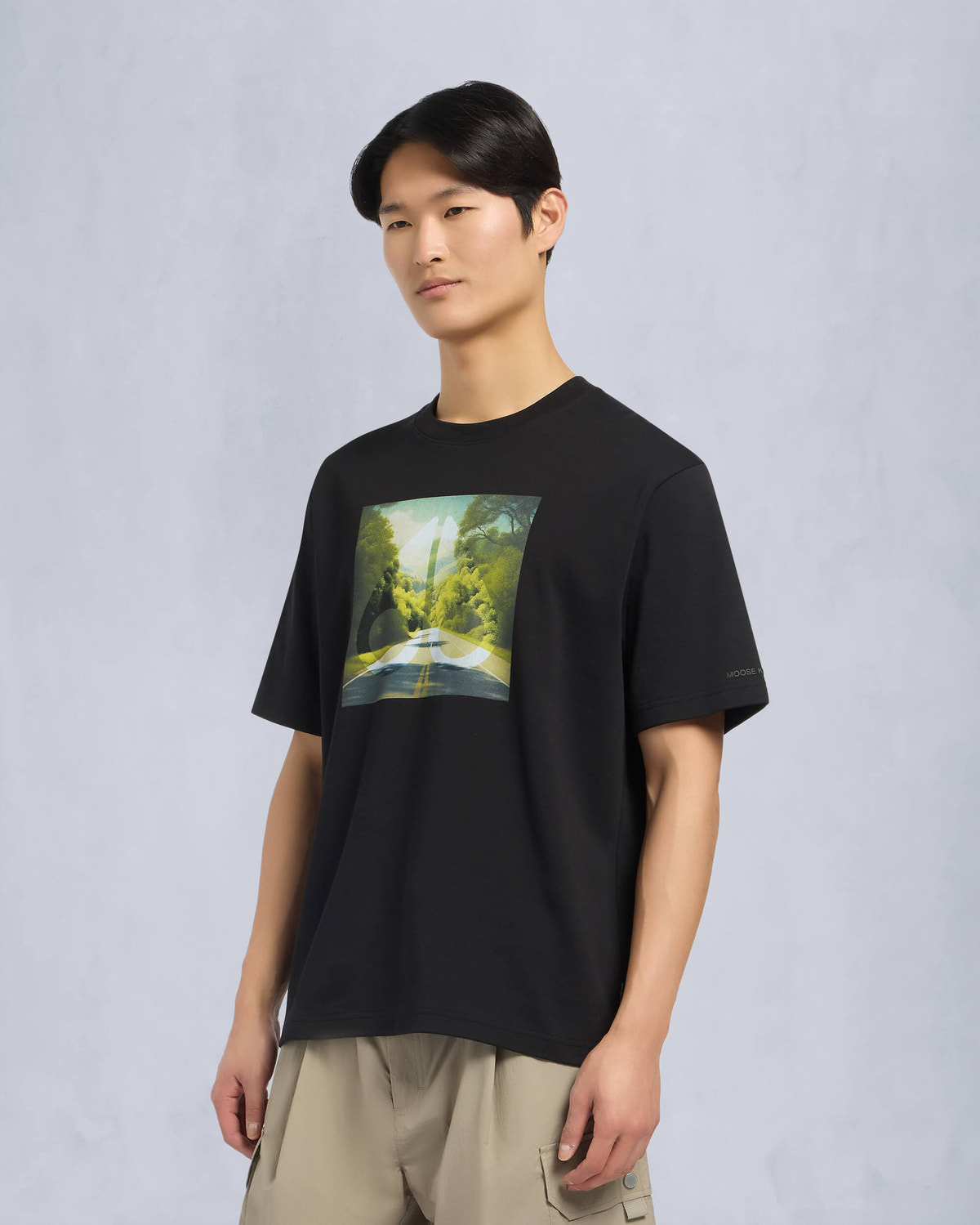 Moose Knuckles Mens Pine Ave T-Shirt Black M15MT761 Front