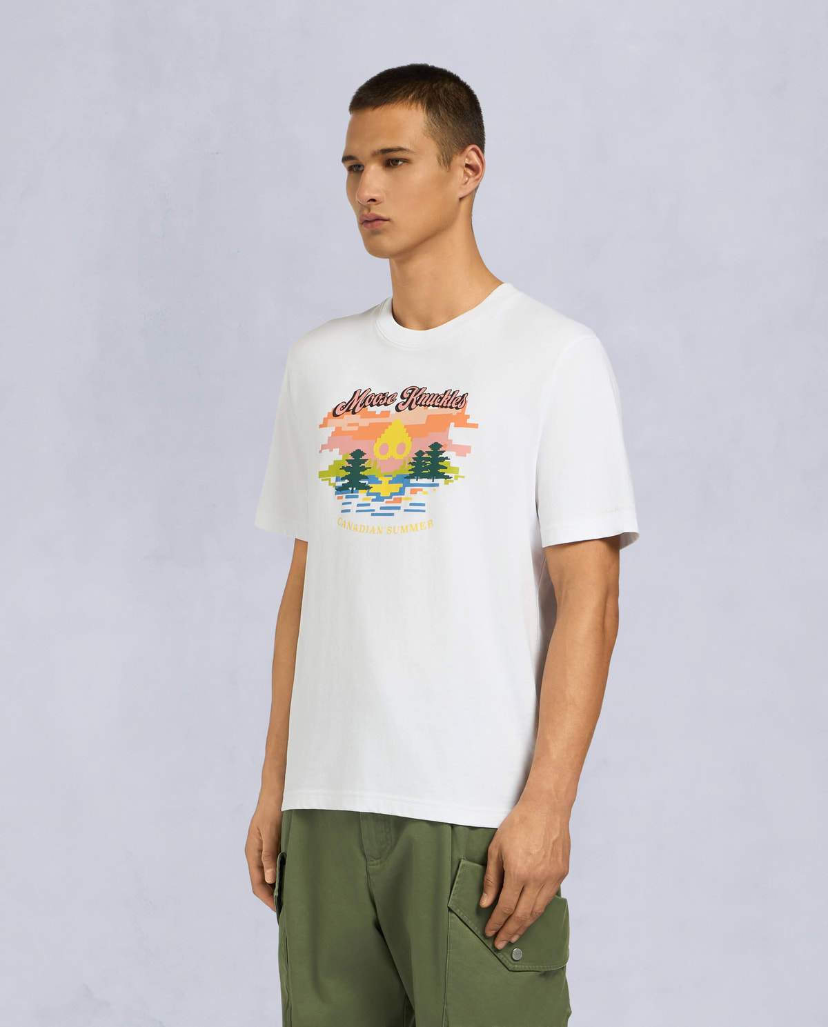 Moose Knuckles Mens Sundown T-Shirt Milky Way M15MT764 Front