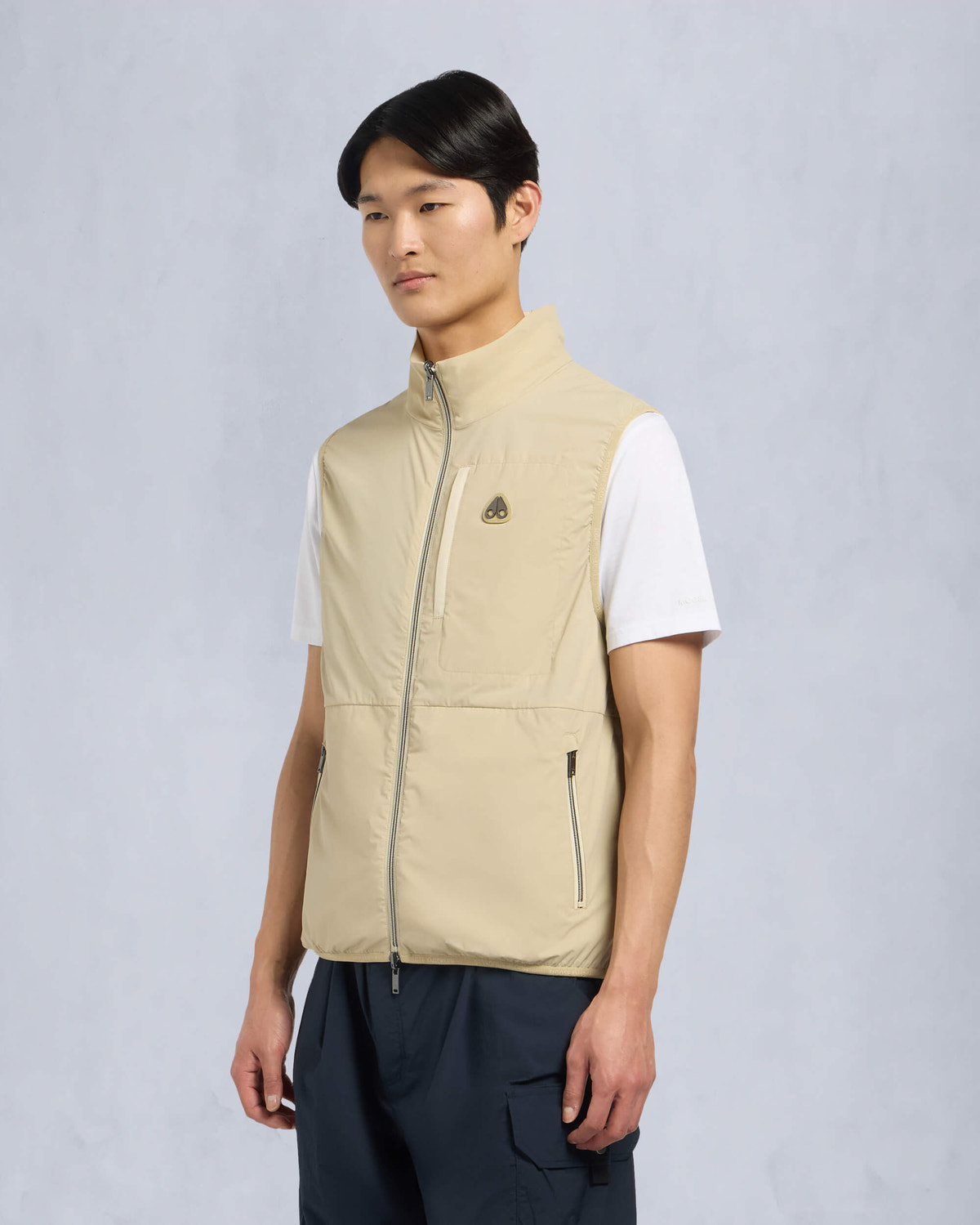 Moose Knuckles Mens Dominion Packable Vest TANNED/BONE M15MV452 Front