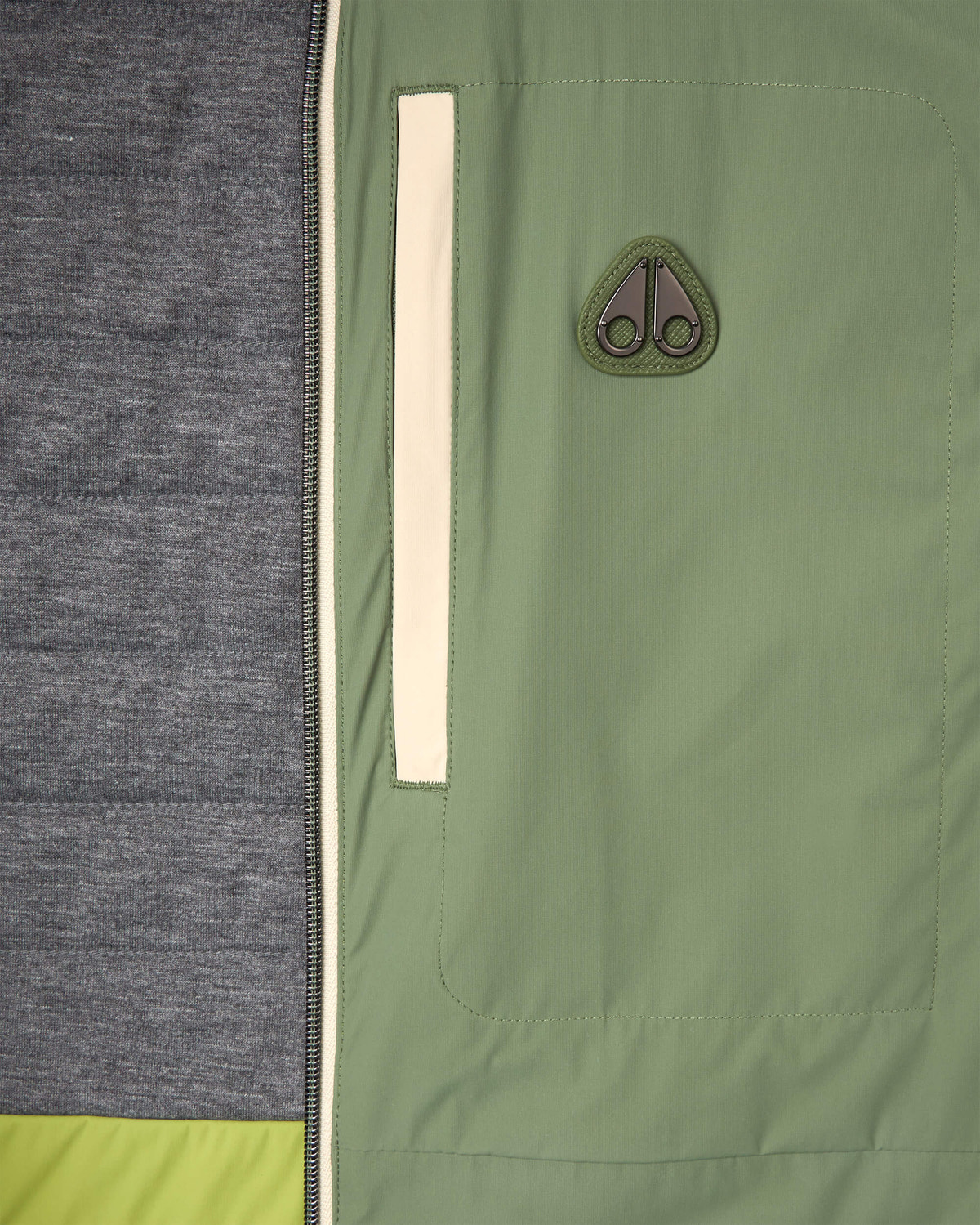 Moose Knuckles Mens Dominion Packable Vest KELP/ACID M15MV452 Detail1