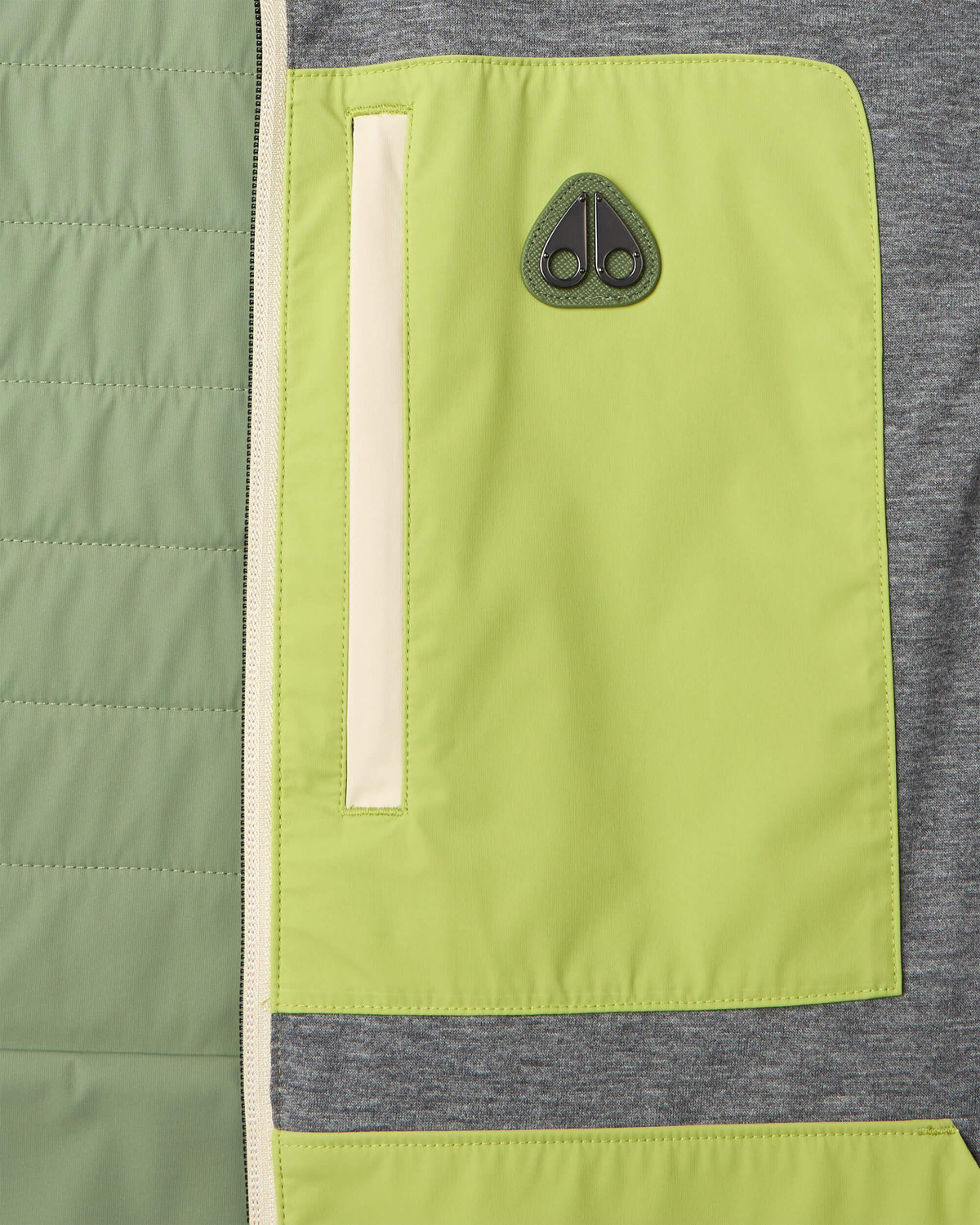 Moose Knuckles Mens Dominion Packable Vest KELP/ACID M15MV452 Detail10