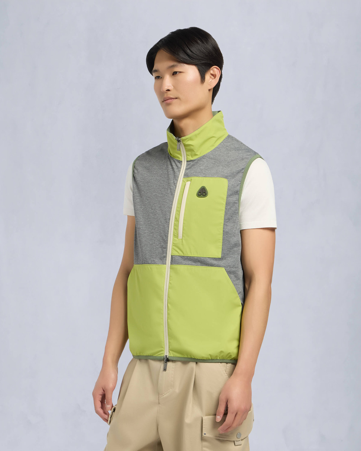 Moose Knuckles Mens Dominion Packable Vest KELP/ACID M15MV452 Detail4