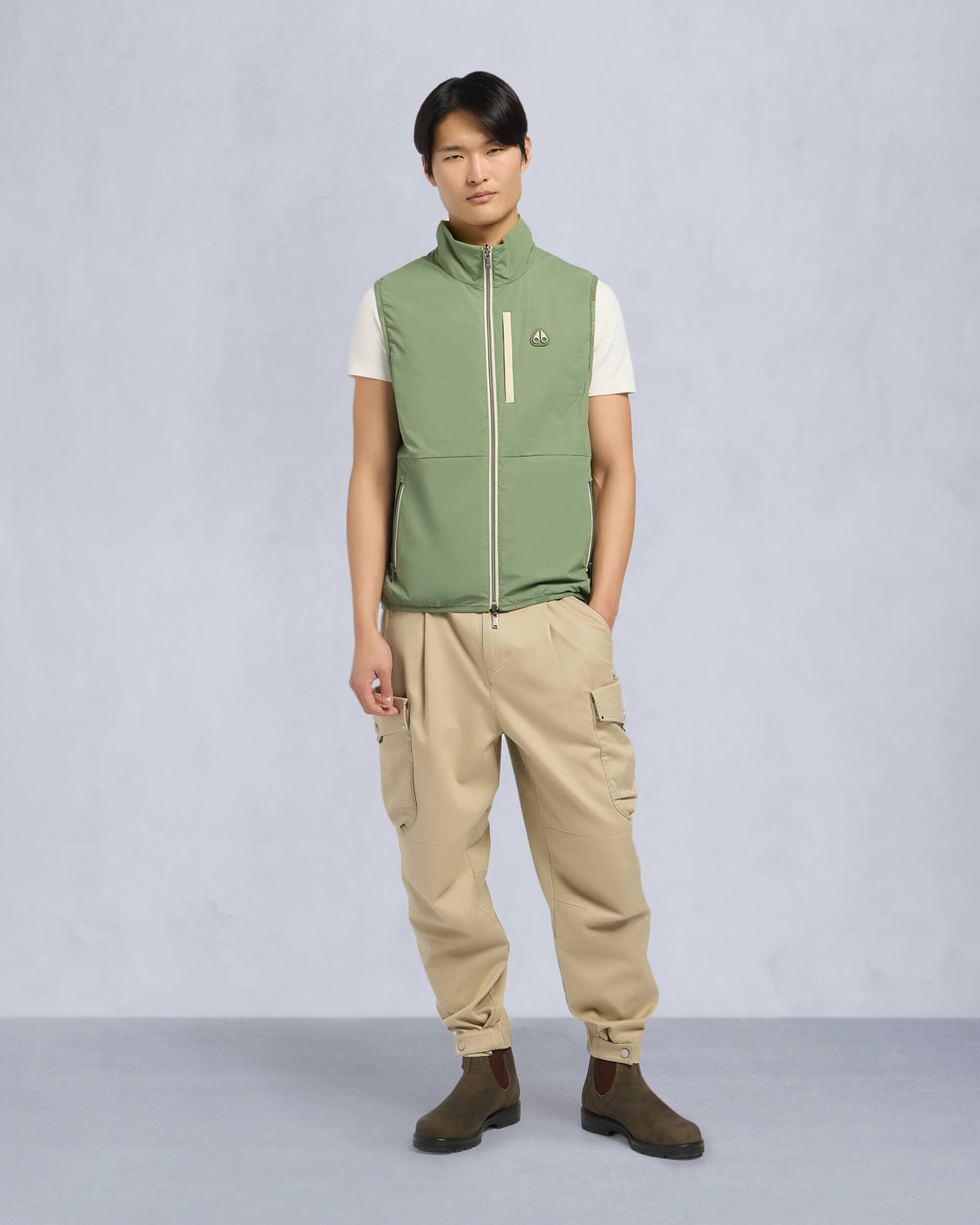 Moose Knuckles Mens Dominion Packable Vest KELP/ACID M15MV452 Front Category
