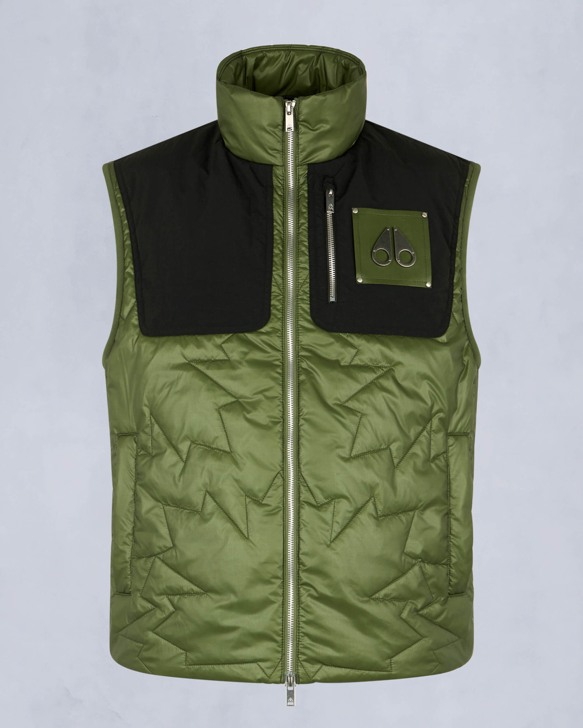 Moose Knuckles Mens Leaf Quilt Icon Vest BLACK/KELP M15MV464 - GM