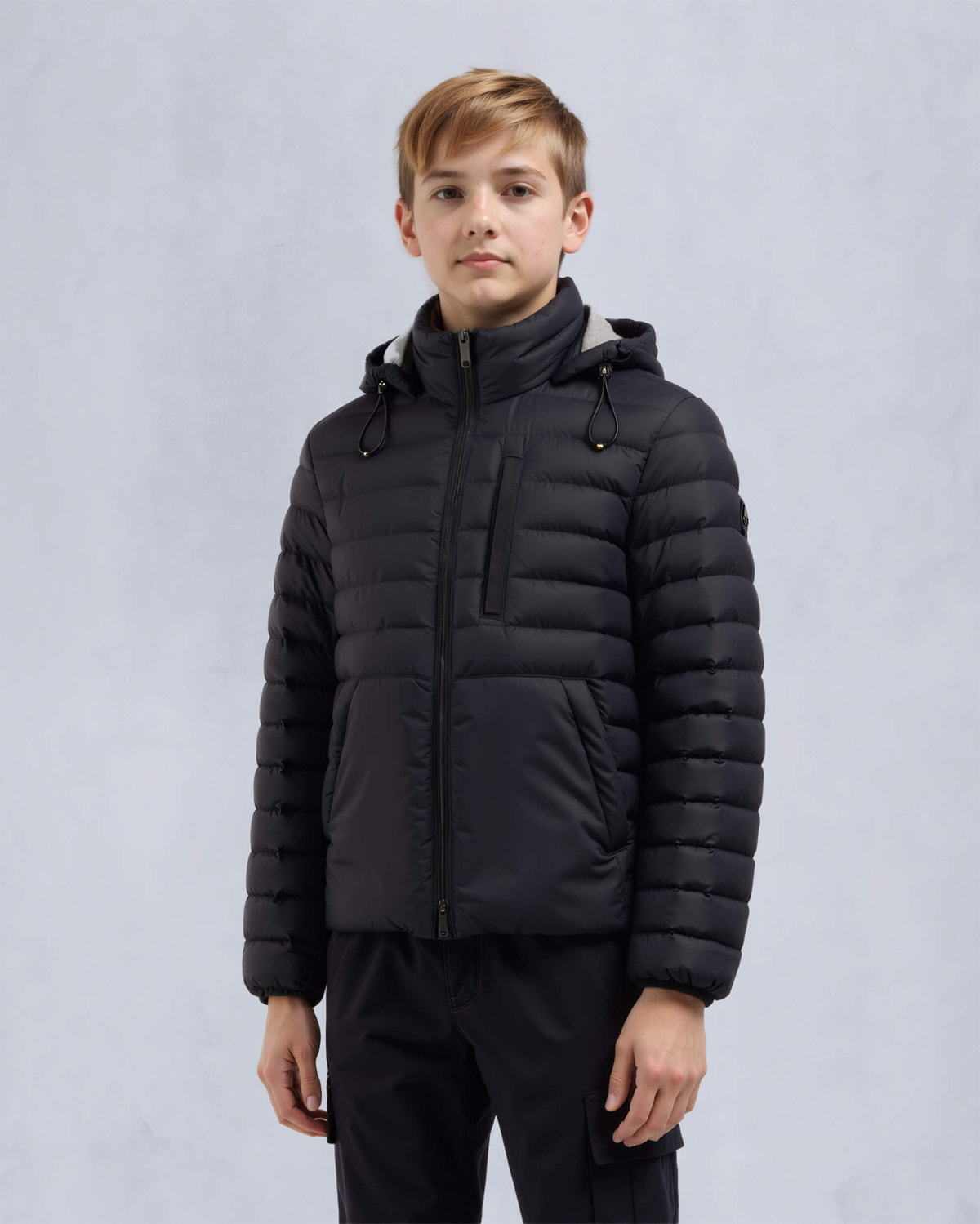 Moose Knuckles Kids Kids Unisex Gregoire Air Down Jacket Black M15UJ183 Front