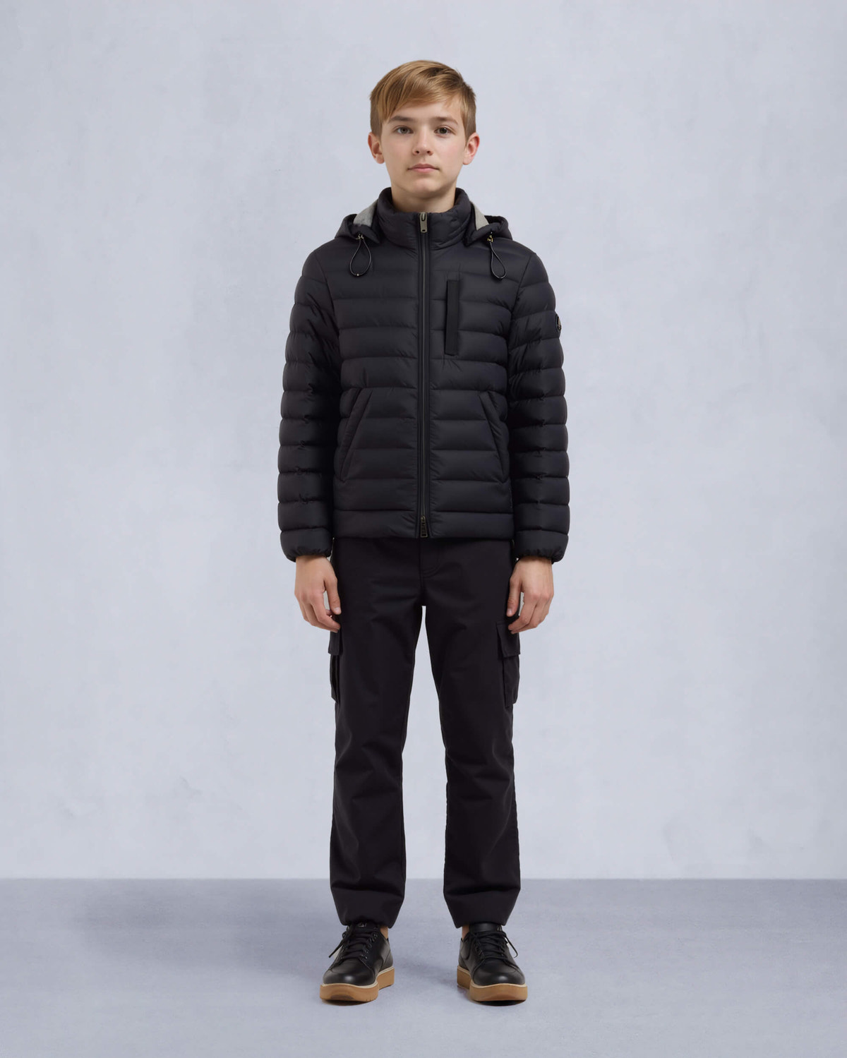 Moose Knuckles Kids Kids Unisex Gregoire Air Down Jacket Black M15UJ183 Front Category