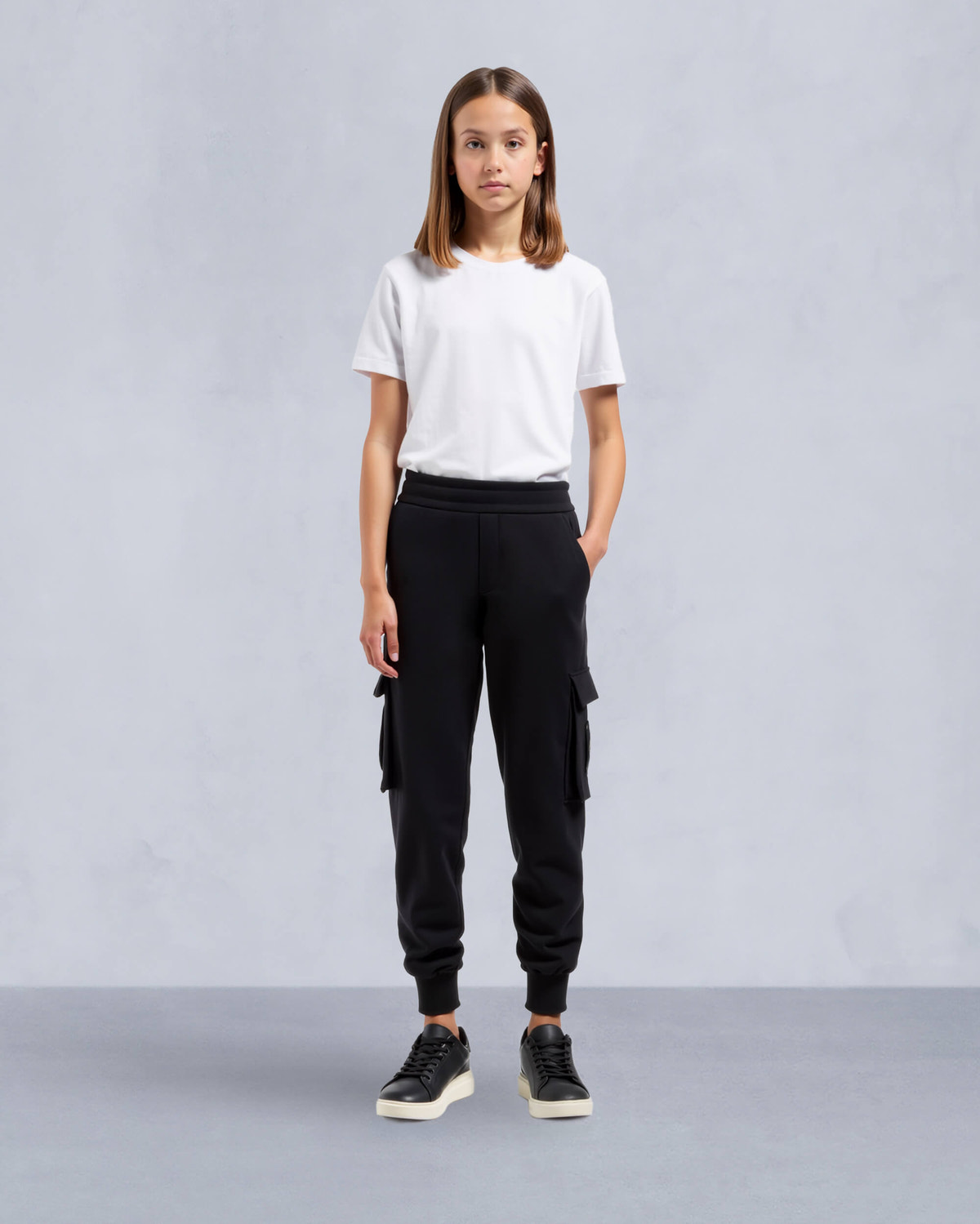 Moose Knuckles Kids Kids Unisex Hartsfield Cargo Joggers Black M15UR789 Detail3