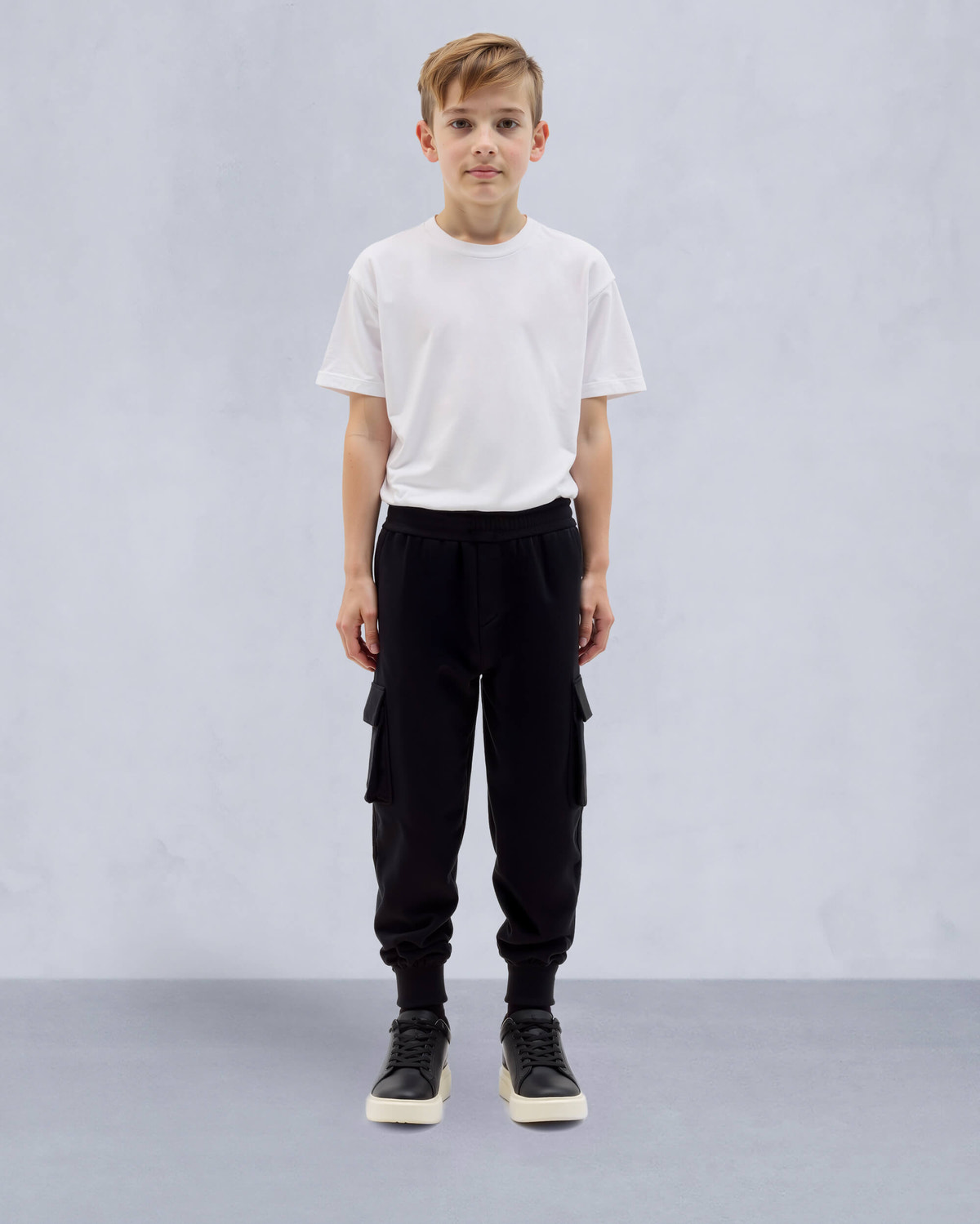 Moose Knuckles Kids Kids Unisex Hartsfield Cargo Joggers Black M15UR789 Front Category