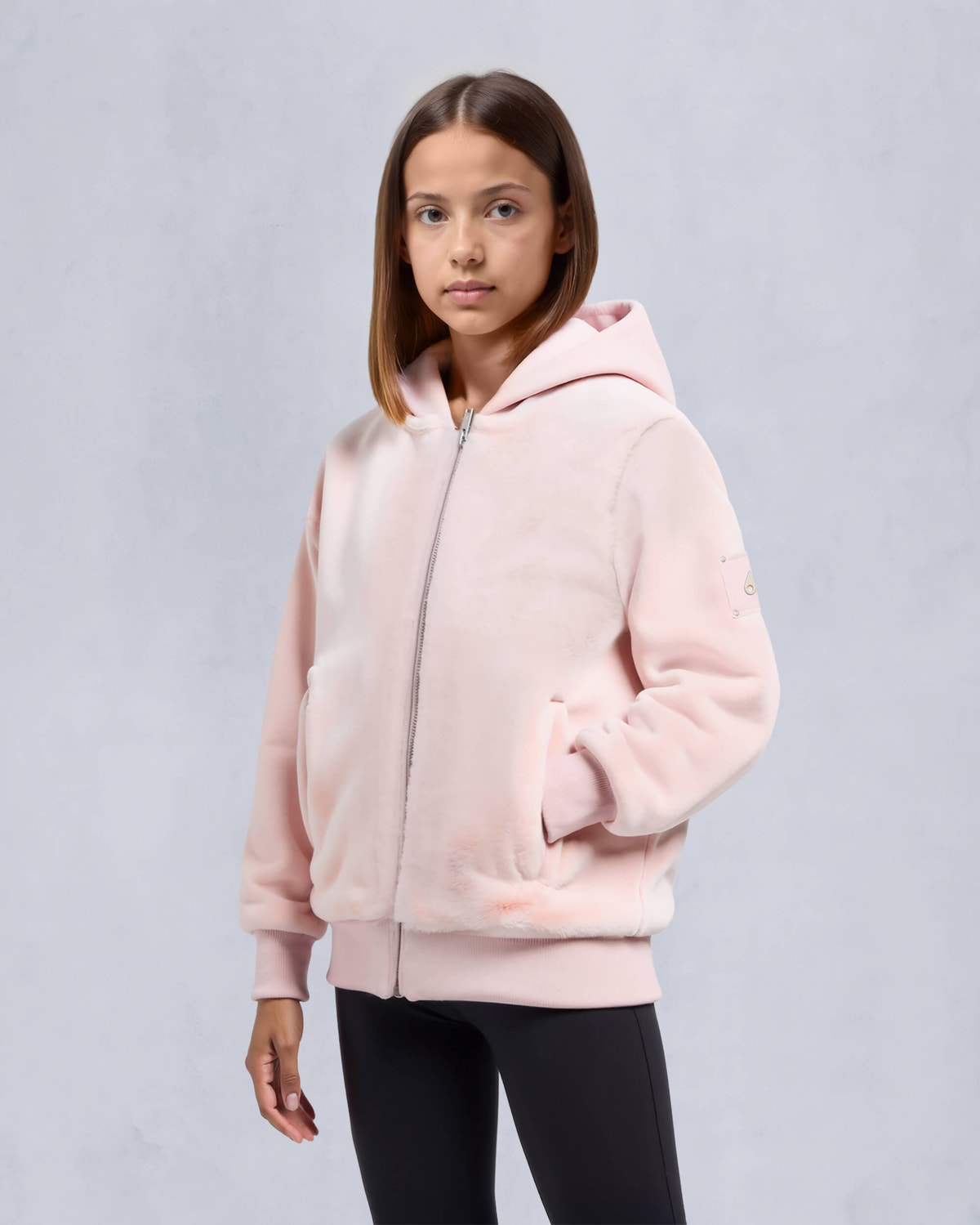 Moose Knuckles Kids Kids Unisex Rosylyn Bunny Hoodie PETAL M15US647 Front