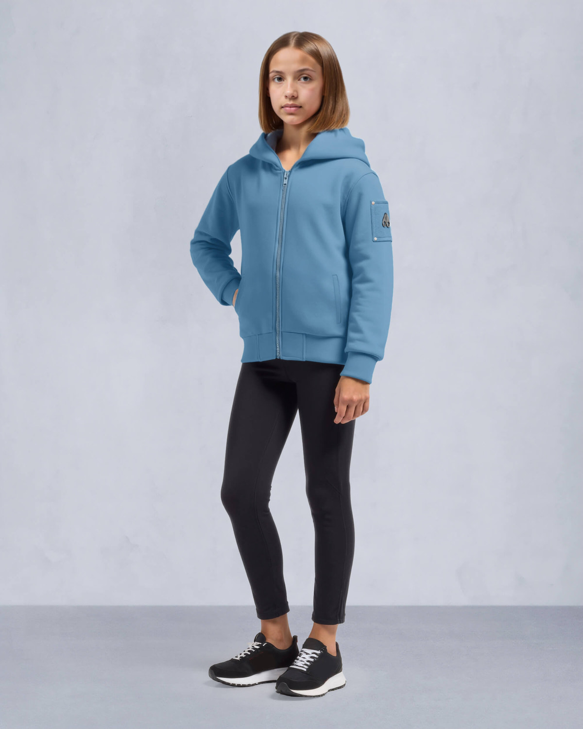 Moose Knuckles Kids Kids Unisex Hartsfield Zip Hoodie SEA M15US708 Detail3