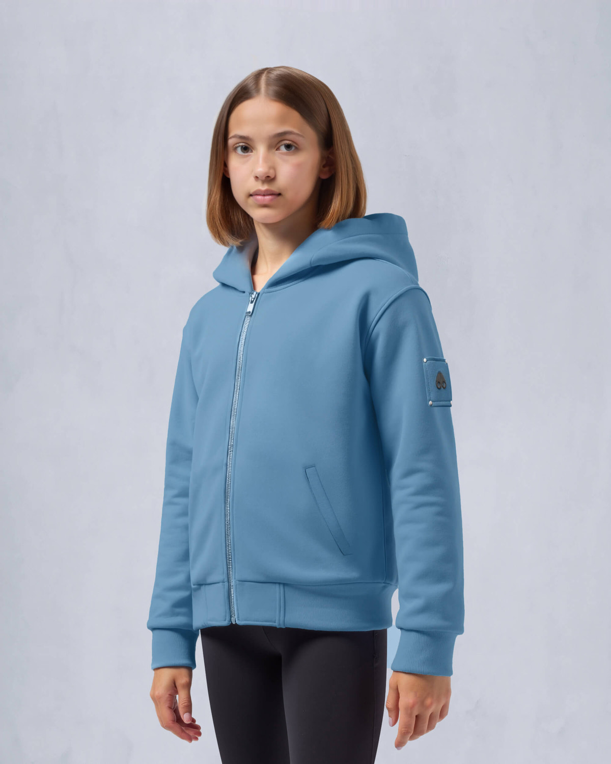 Moose Knuckles Kids Kids Unisex Hartsfield Zip Hoodie SEA M15US708 Detail4