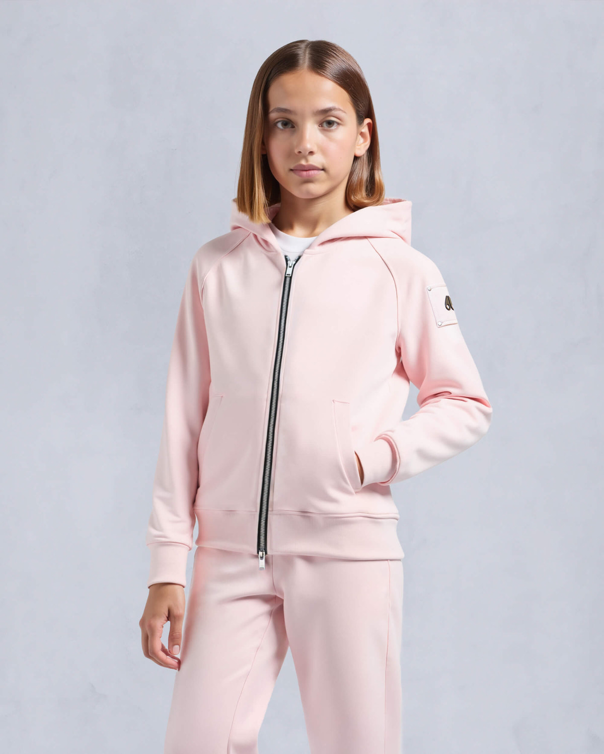 Moose Knuckles Kids Kids Unisex Hartsfield Zip Hoodie PETAL M15US708 Front