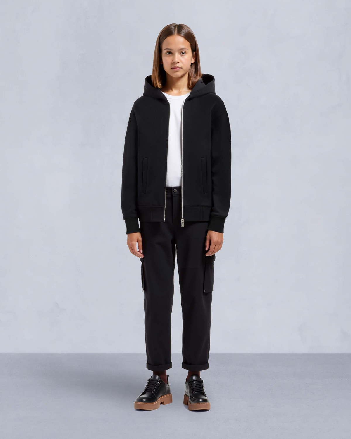 Moose Knuckles Kids Kids Unisex Hartsfield Zip Hoodie Black M15US708 Detail3