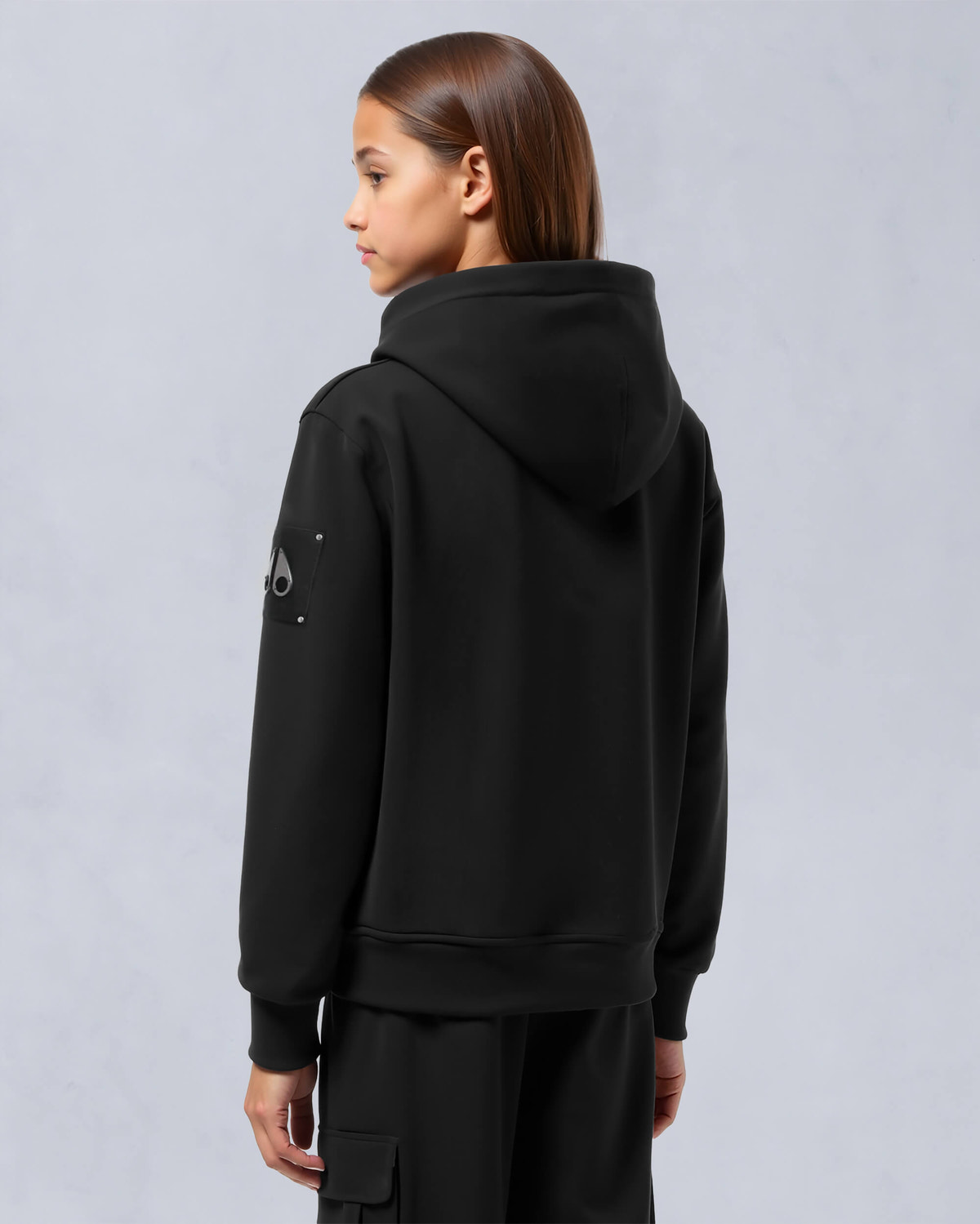 Moose Knuckles Kids Kids Unisex Hartsfield Zip Hoodie Black M15US708 Detail5