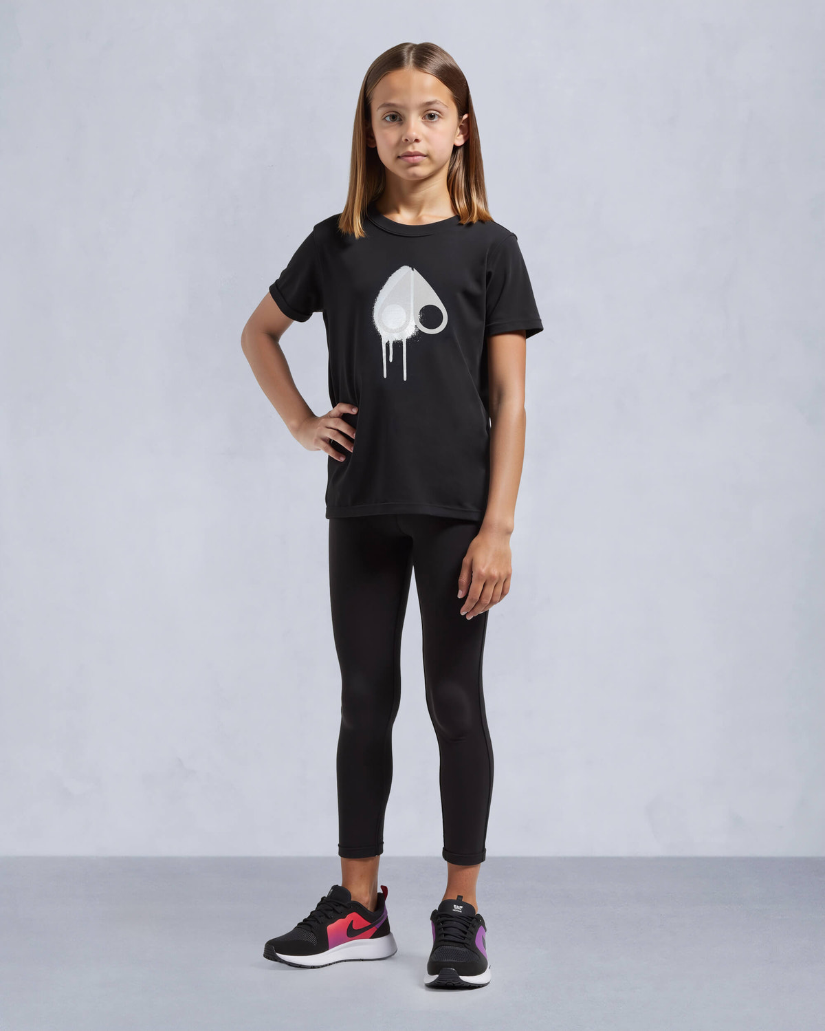 Moose Knuckles Kids Kids Unisex Augustine T-Shirt BLK W/DUSK M15UT781 Front Category