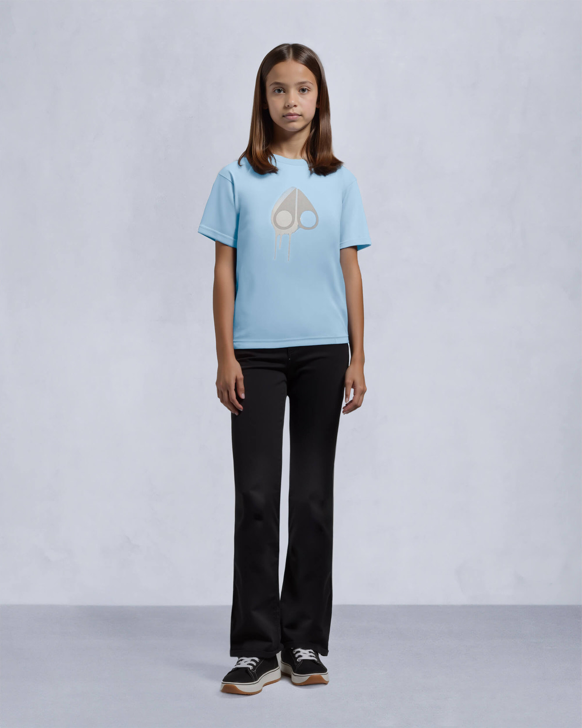 Moose Knuckles Kids Kids Unisex Augustine T-Shirt SEA W/NAVY M15UT781 Front Category
