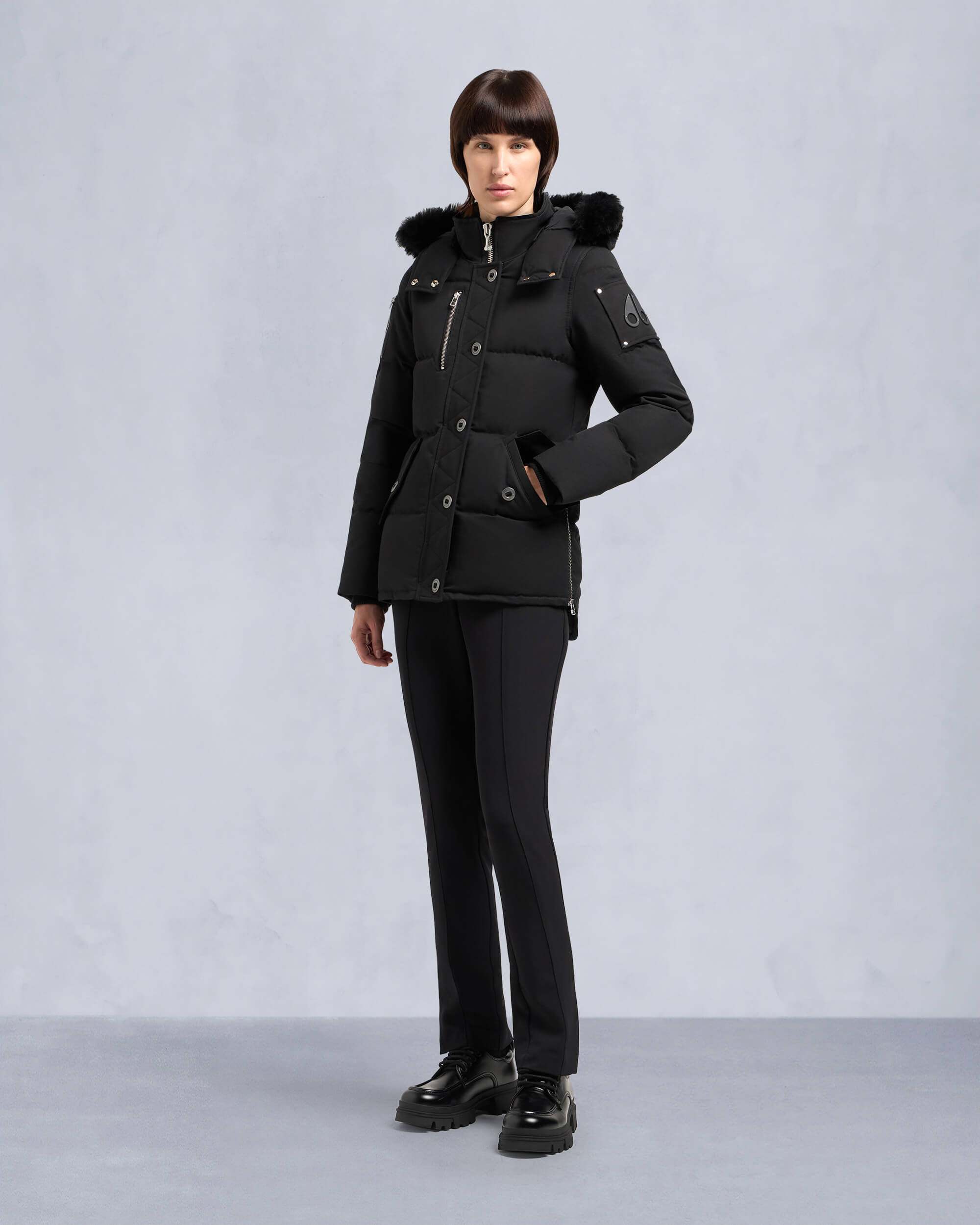【MOOSE KNUCLES】ONYX LADRIERE SHEARLING ボンバージャケット Onyx Ladriere Shearling Bomber Jacket | Women |Moose Knuckles