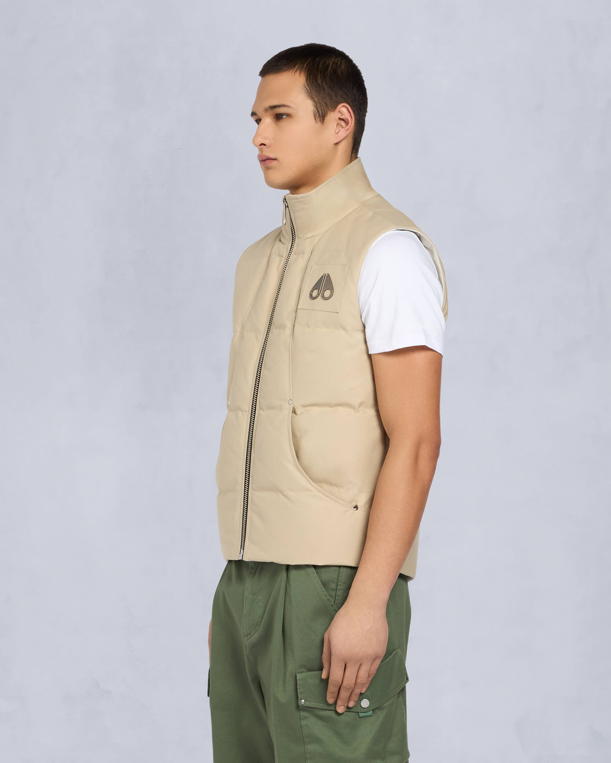Moose Knuckles Mens Montreal Tonal Vest TANNED W/BONE M32MV474H1 Front