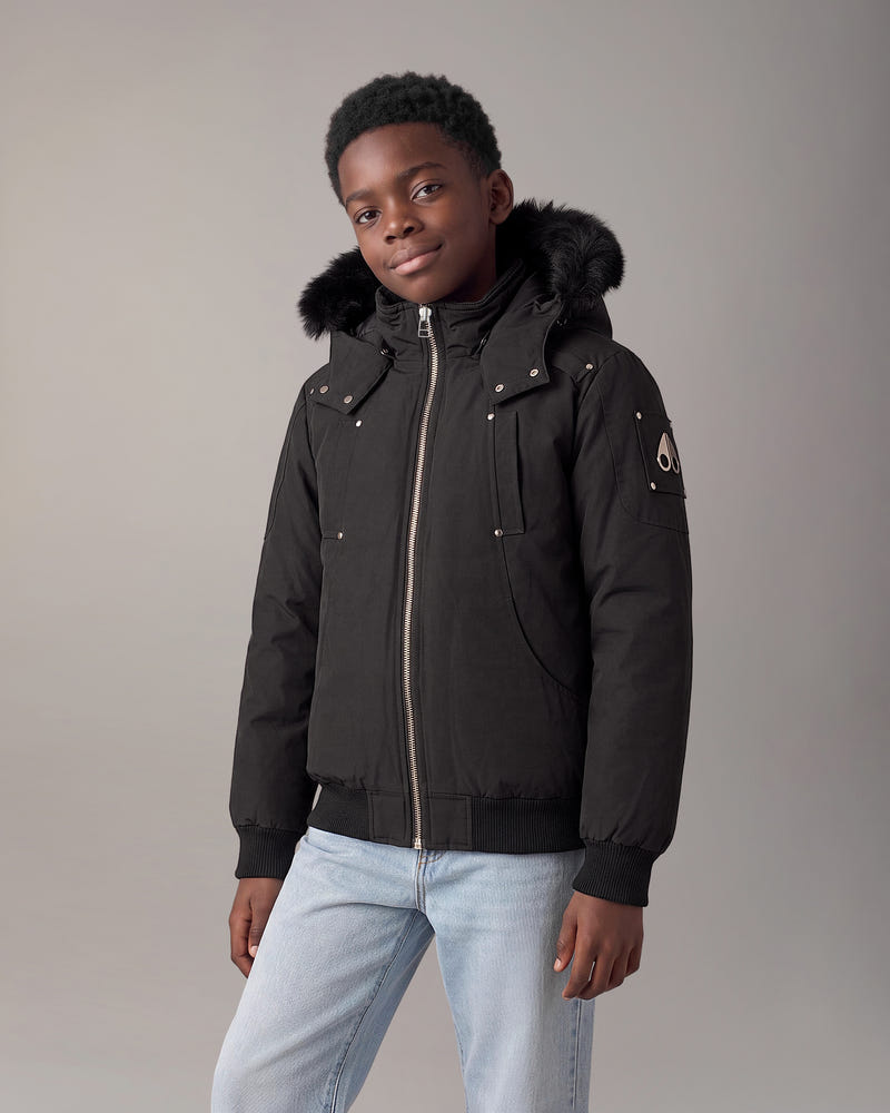 Moose Knuckles - M32UB035S - Kids Original Down Bomber Jacket - KIDS - Black / Black Shearling - Front Category