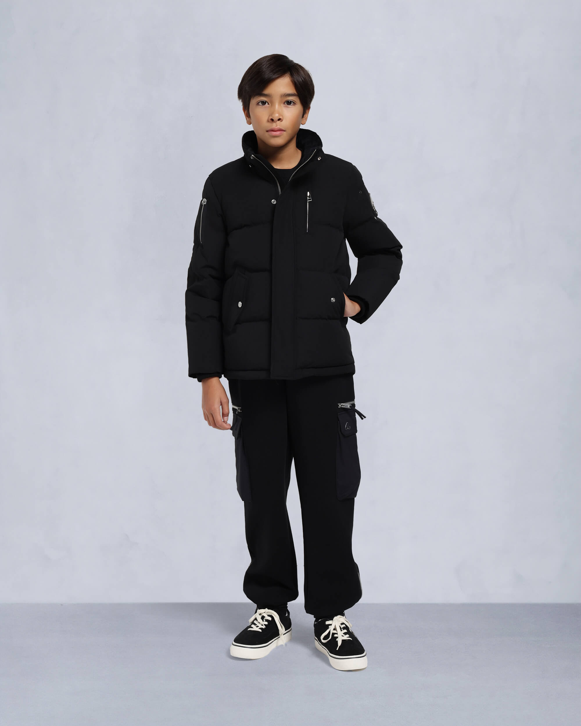 Moose Knuckles - M32UJ193S - Kids Unisex Original Shearling Trim 3Q Jacket - KIDS - Black / Natural Shearling - Detail3