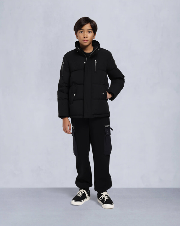 Moose Knuckles - M32UJ193S - Kids Unisex Original Shearling Trim 3Q Jacket - KIDS - Black / Natural Shearling - Detail3