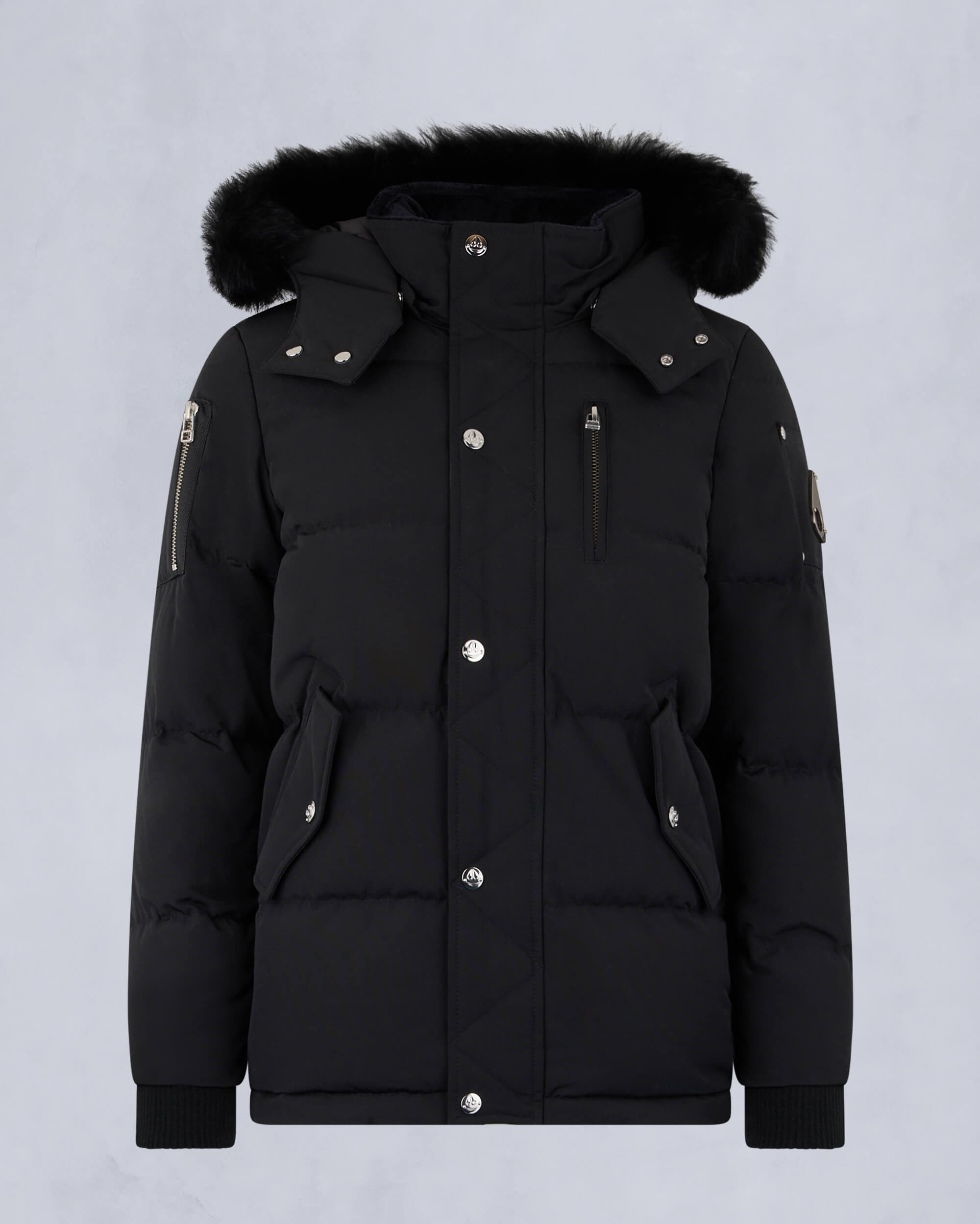 Moose Knuckles - M32UJ193S - Kids Unisex Original Shearling Trim 3Q Jacket - KIDS - Black / Black Shearling - GM