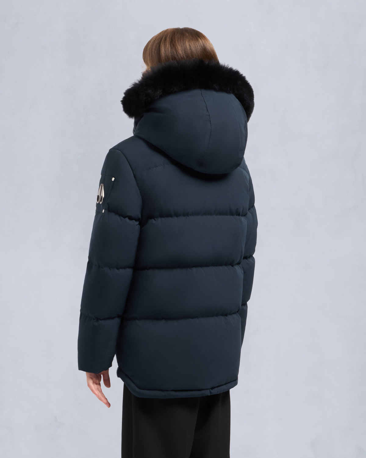 Moose Knuckles - M32UJ193S - Kids Unisex Original Shearling 3Q Jacket - KIDS - Navy / Black Shearling - Back