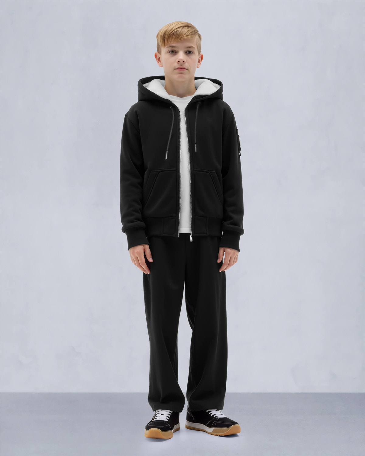Moose Knuckles - M32US661 - Classic Bunny - KIDS - Black / White Faux Fur - Detail3