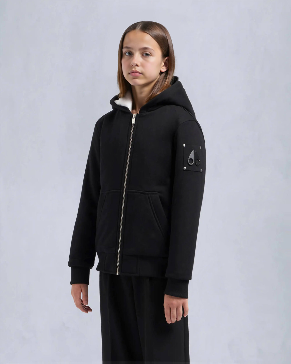 Moose Knuckles - M32US661 - Classic Bunny - KIDS - Black / White Faux Fur - Front