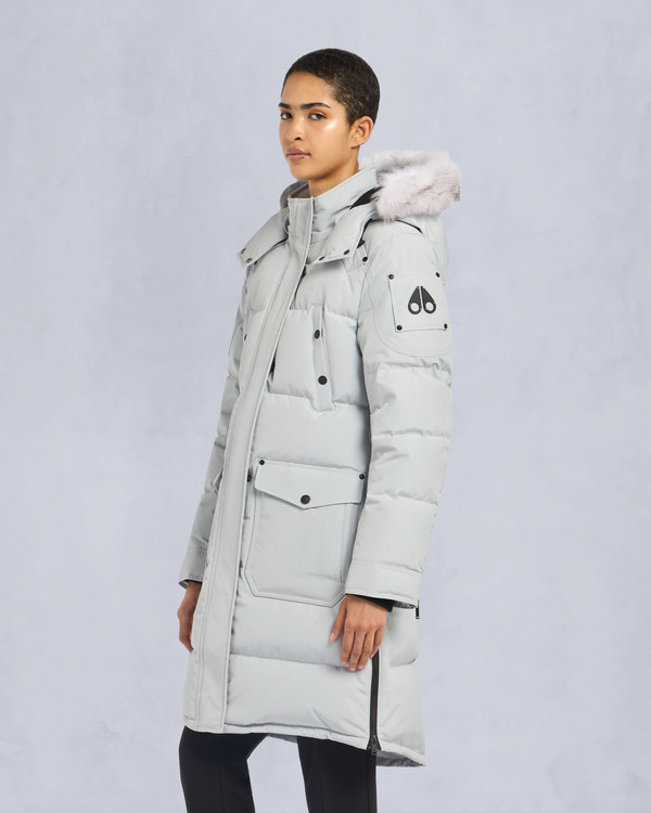 Moose Knuckles - M33LP211S - Onyx Shearling Causapscal Parka - WOMENS - Grey Birch /Natural - Front