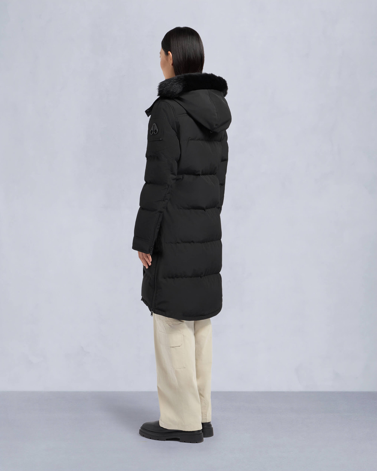 Moose Knuckles - M33LP211S - Onyx Shearling Causapscal Parka - WOMENS - Black / Black Shearling - Back