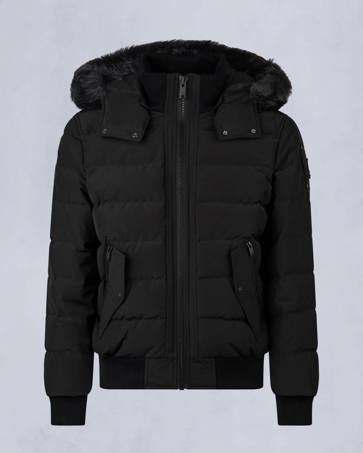 Moose Knuckles - M33MB014S - Onyx Scotchtown Shearling Bomber Jacket - MENS - Black / Black Shearling - GM