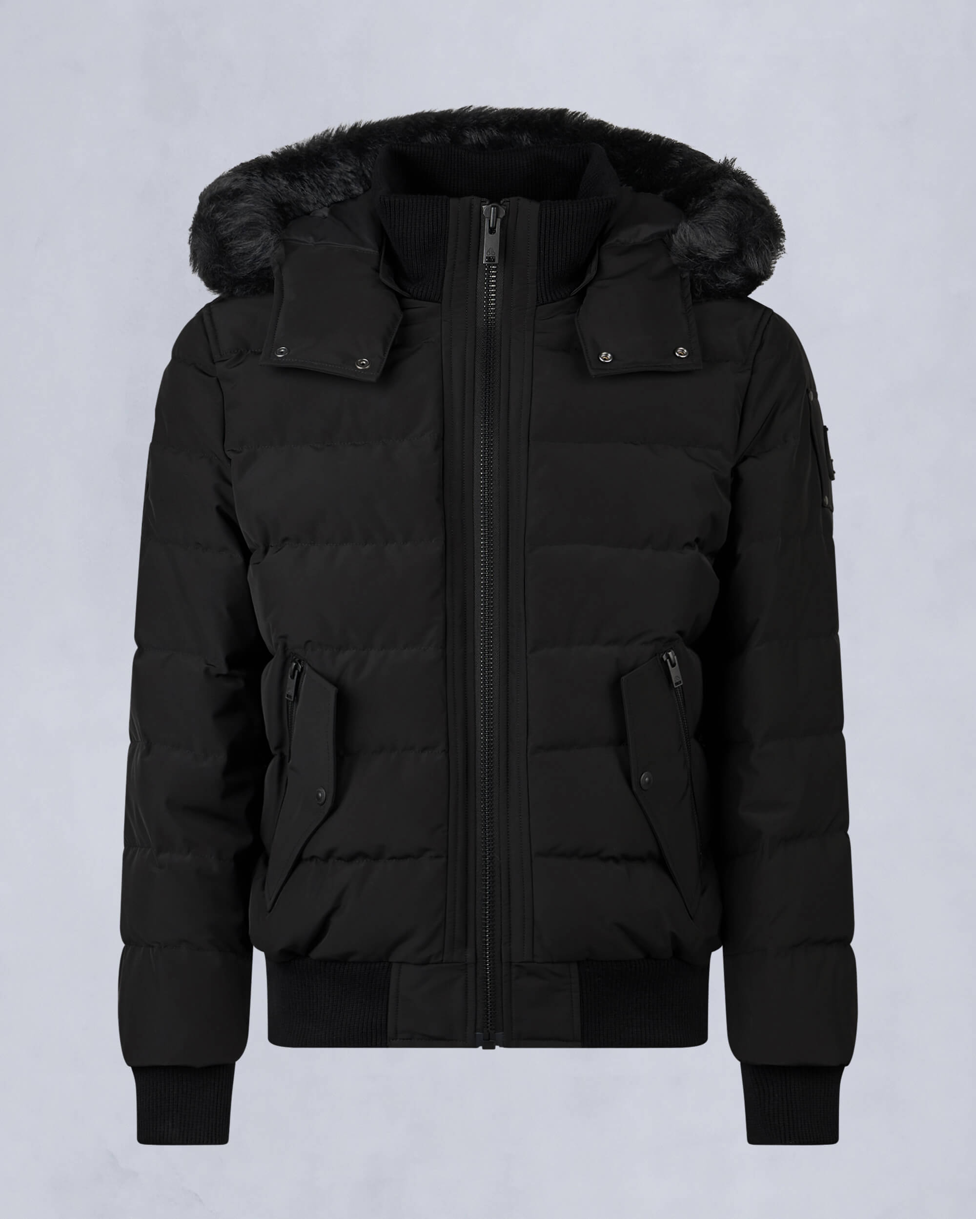 Moose Knuckles - M33MB014S - Onyx Scotchtown Shearling Bomber Jacket - MENS - Black / Black Shearling - GM