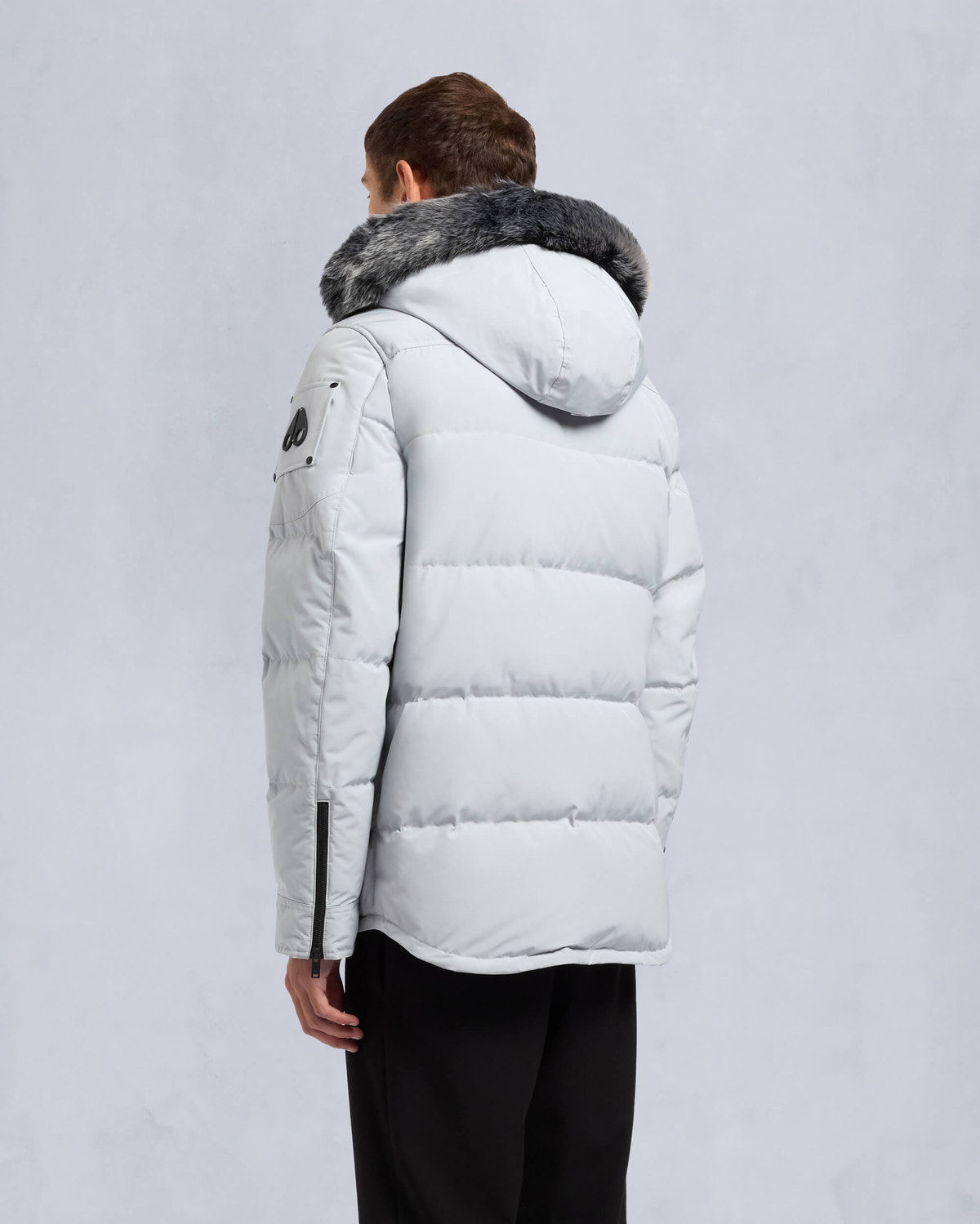 Moose Knuckles - M33MJ122S - Onyx Round Island Shearling Down Jacket - MENS - Grey birch / ice sgerling - Back
