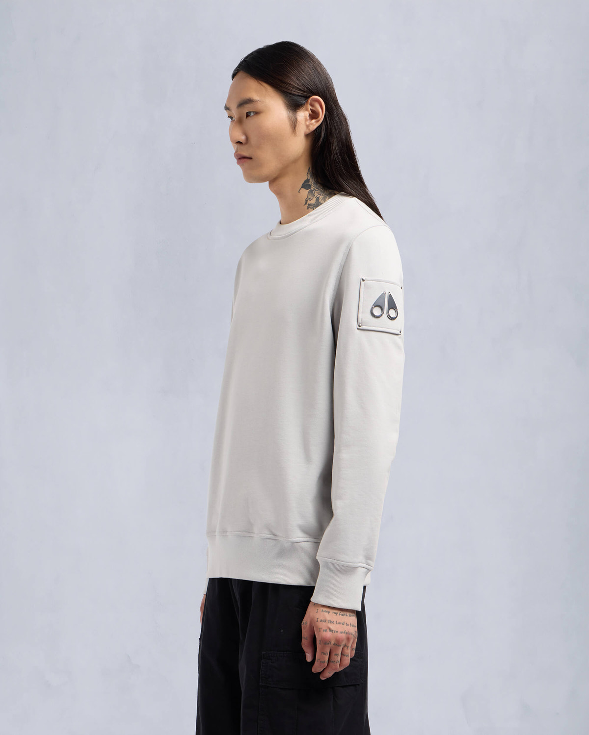 Moose Knuckles Mens Hartsfield Sweatshirt Stone M33MS706 Front