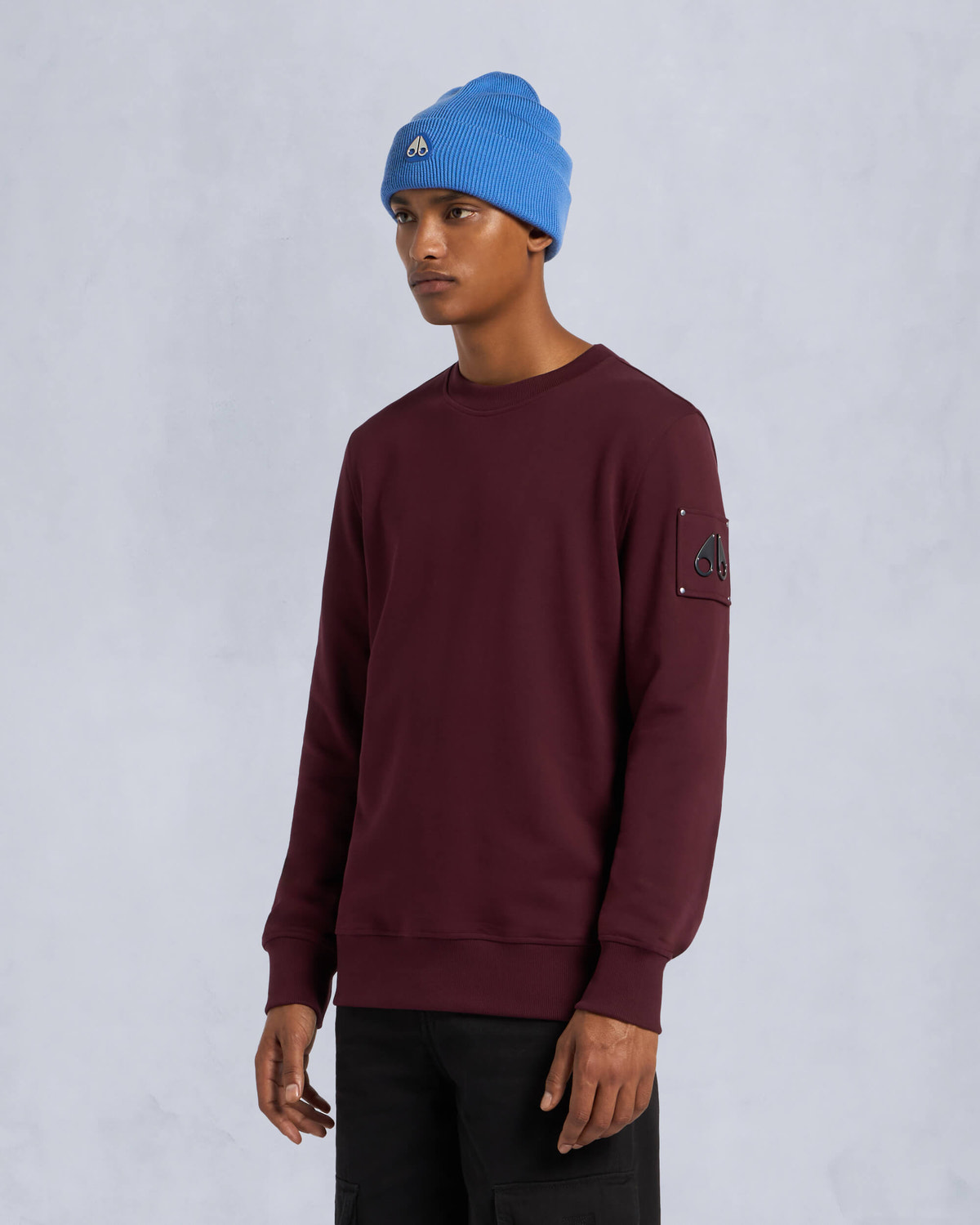 Moose Knuckles - M33MS706 - Hartsfield Sweatshirt - MENS - Beet - Front