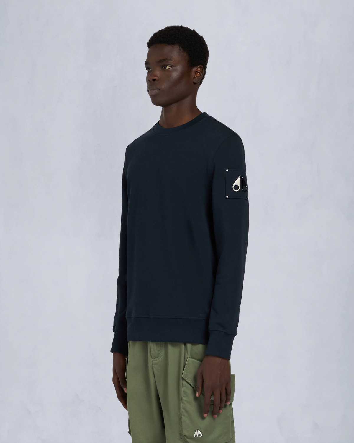 Moose Knuckles Mens Hartsfield Sweatshirt Navy M33MS706 Front
