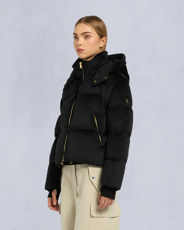 Moose Knuckles - M34LJ194G - Gold Series Misti Velour Puffer - WOMENS - Black - Front
