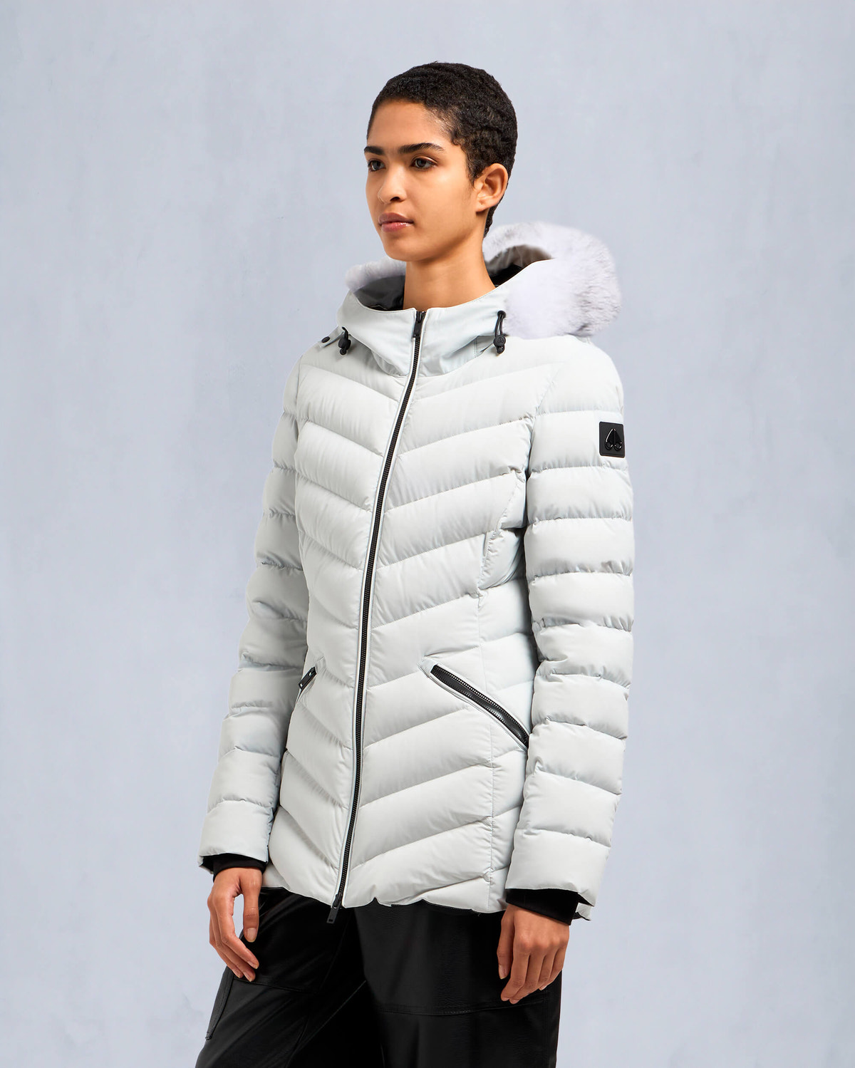 Moose Knuckles - M34LJ206S - Roselawn Jacket - WOMENS - Stone / natural shearling - Front