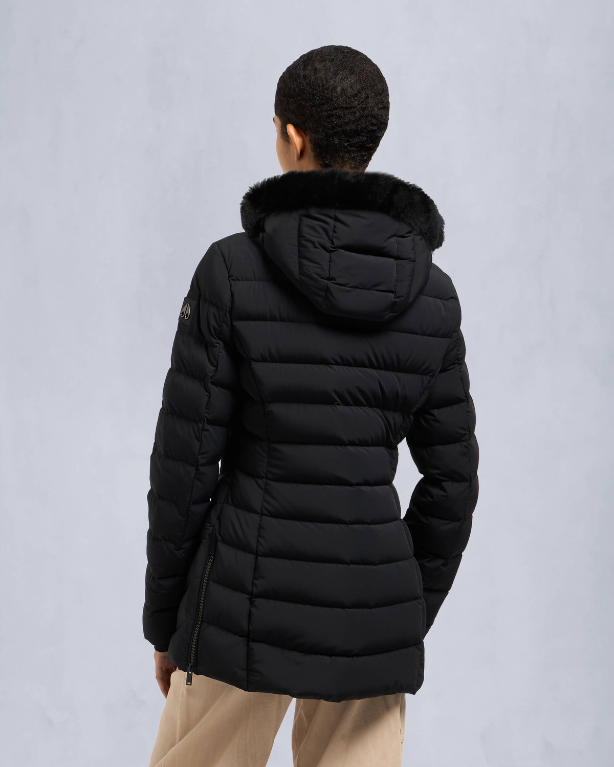 Moose Knuckles Womens Roselawn Jacket Black / Black Shearling M34LJ206S Back