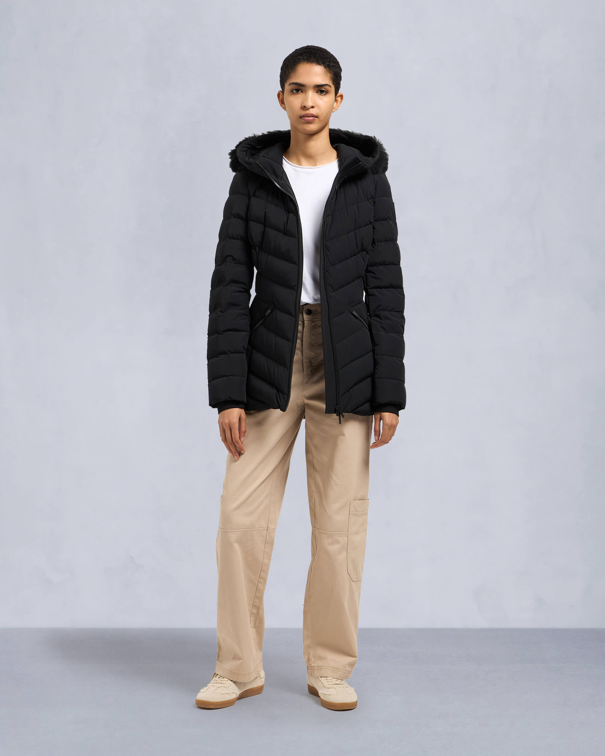 Moose Knuckles Womens Roselawn Jacket Black / Black Shearling M34LJ206S Front Category