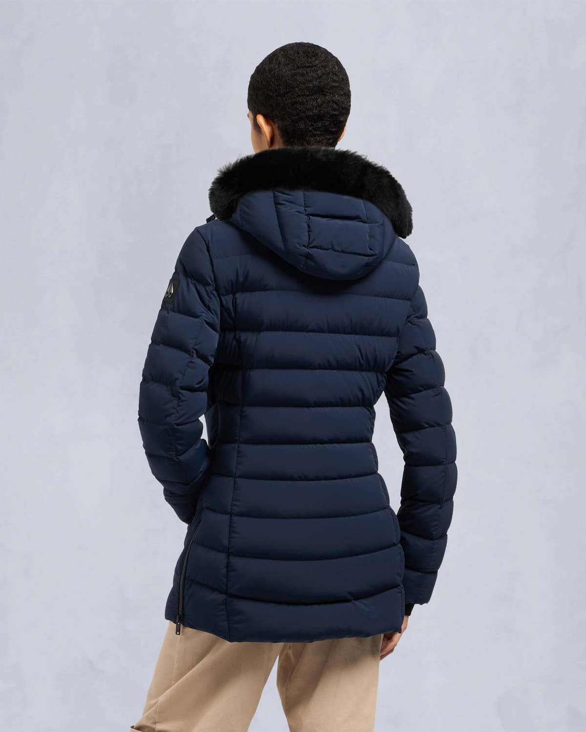 Moose Knuckles - M34LJ206S - Roselawn Jacket - WOMENS - Navy / Black Shearling - Back