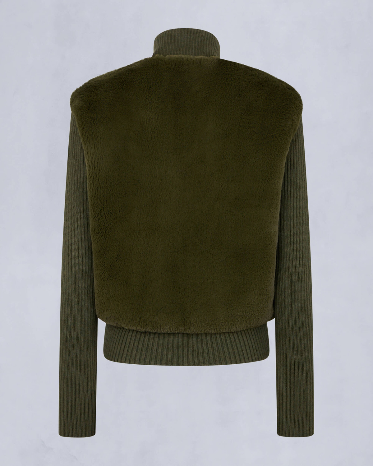 Moose Knuckles Womens Dua Bunny Wool Blend Sweater Moss M34LK656 Detail2