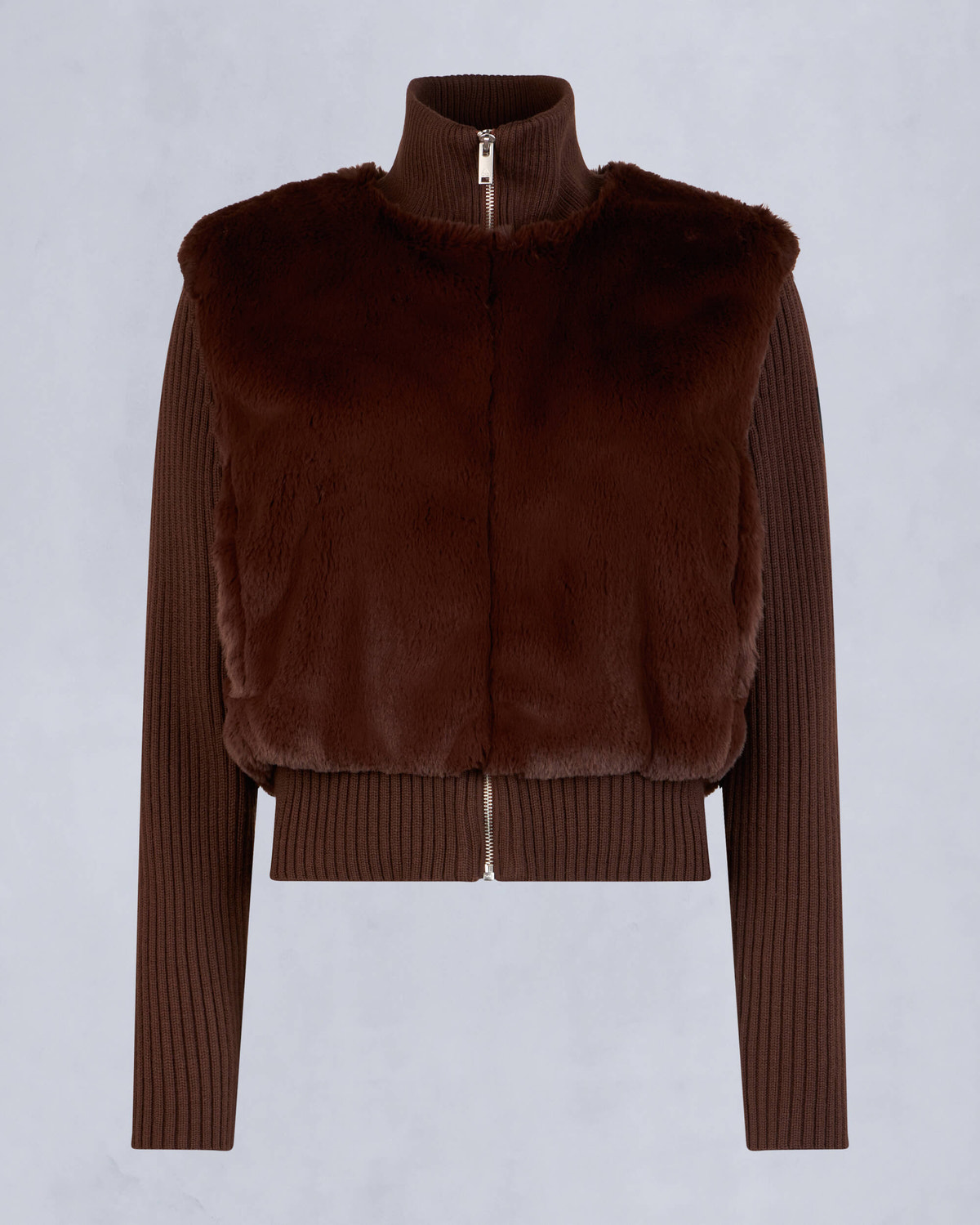 Moose Knuckles Womens Dua Bunny Wool Blend Sweater Coffee M34LK656 - GM