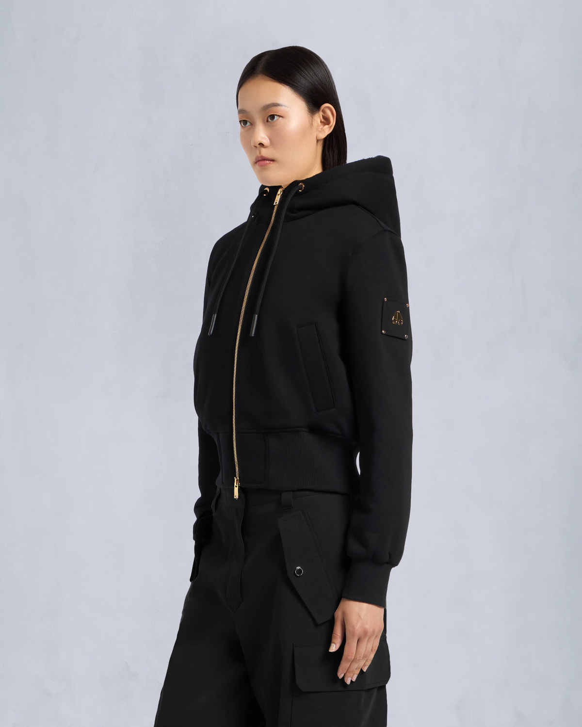 Moose Knuckles - M34LS601G - Gold Series Celestine Bunny - WOMENS - Black / Black Fox Fur - Front