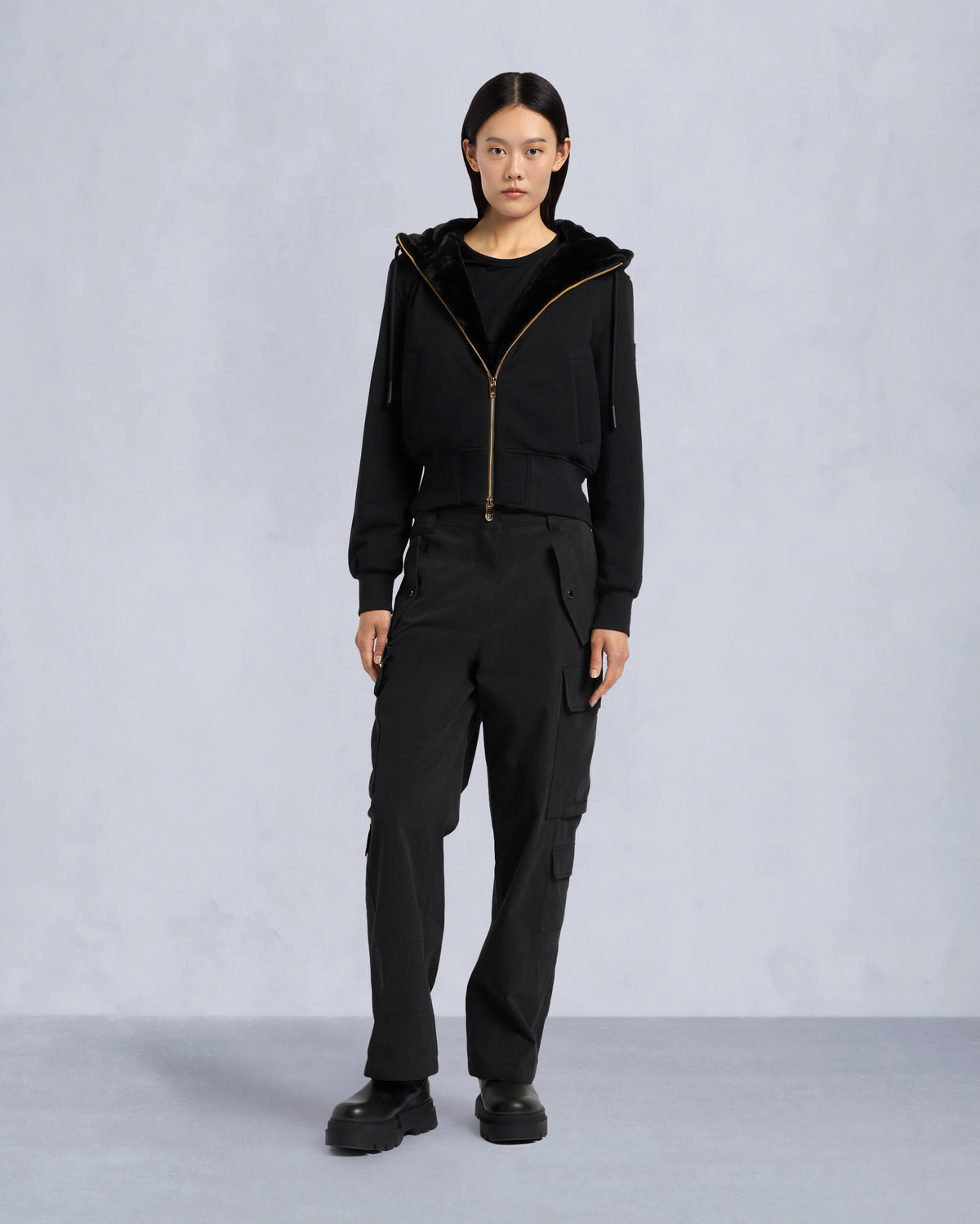 Moose Knuckles - M34LS601G - Gold Series Celestine Bunny - WOMENS - Black / Black Fox Fur - Front Category