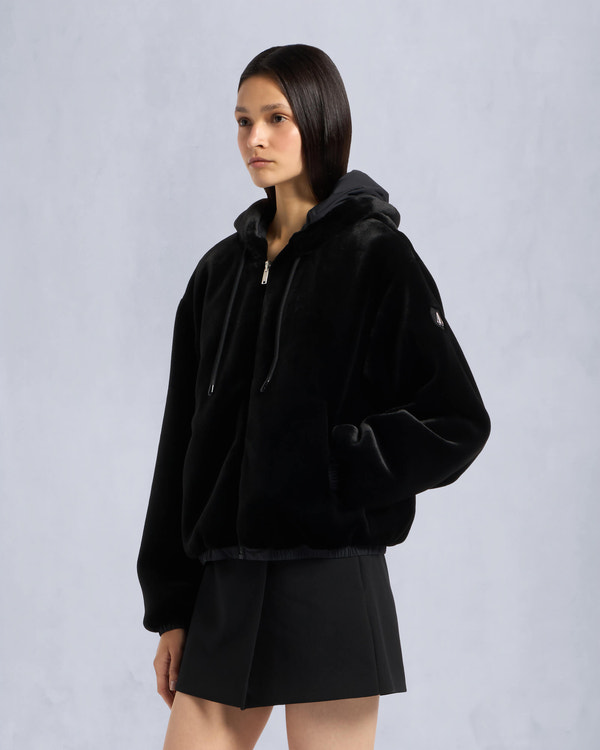 Moose Knuckles - M34LS652 - Eaton Reversible Bunny - WOMENS - Black / Shiny Black - Detail4