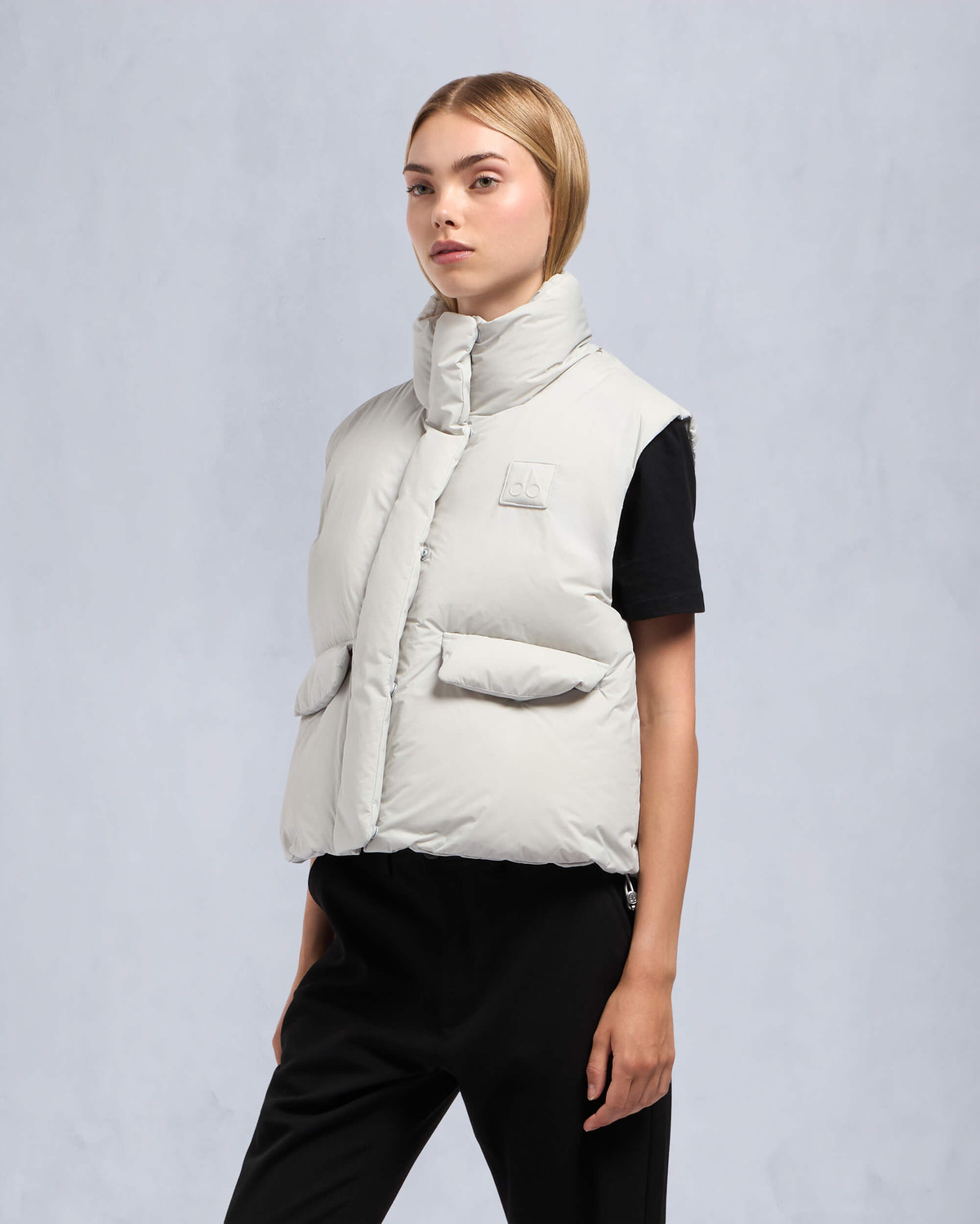 Moose Knuckles Womens Duvet Katrina Vest Stone M34LV459 Front
