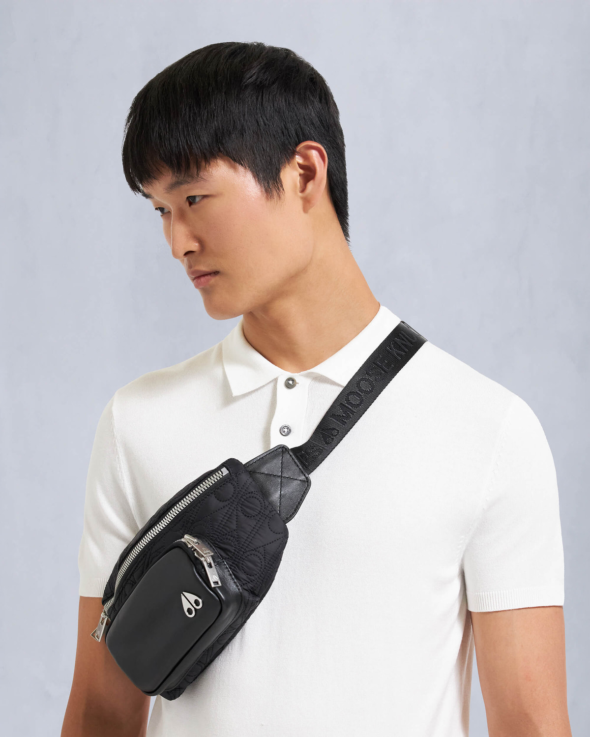 Moose Knuckles - M34MA522H - Logo Monogram Waist Bag - ACCESSORIES - Black Monogram - Front