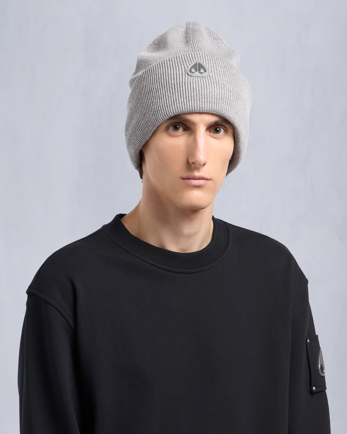 Moose Knuckles Accessories Parnis Unisex Beanie Stone M34MA544 Front